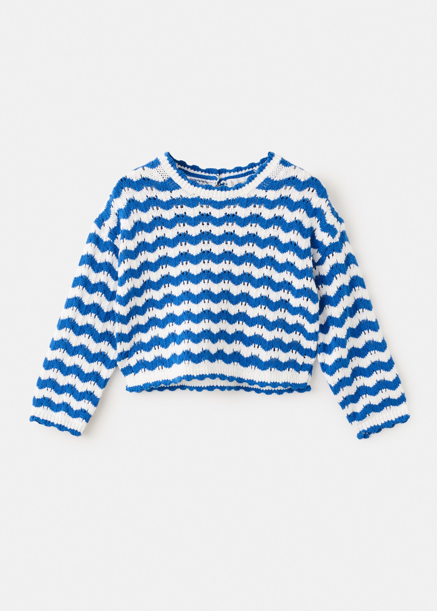 Striped openwork knit sweater - Article without model