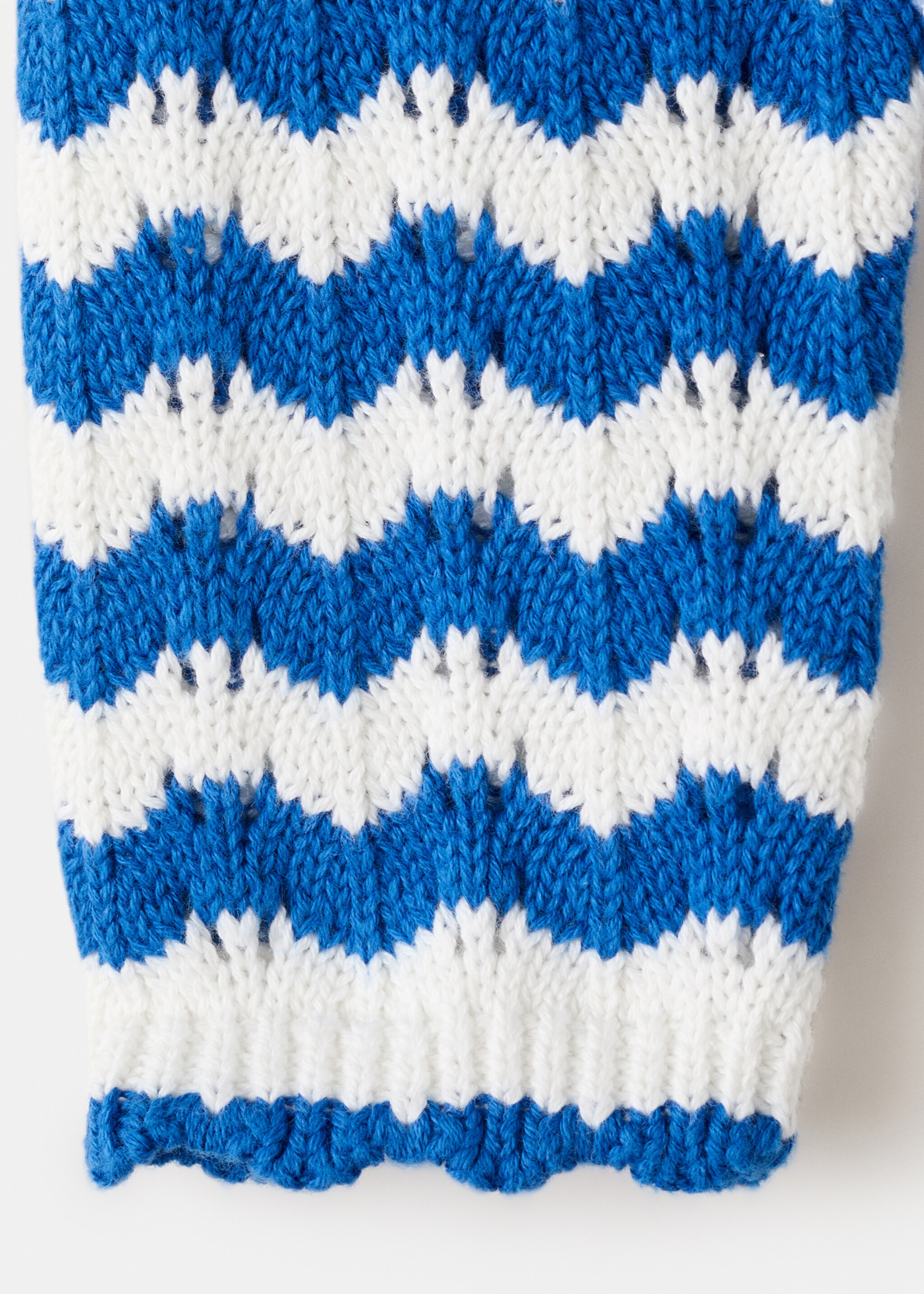 Striped openwork knit sweater - Details of the article 0, Vibrant blue. Ref: 27026734-00.
