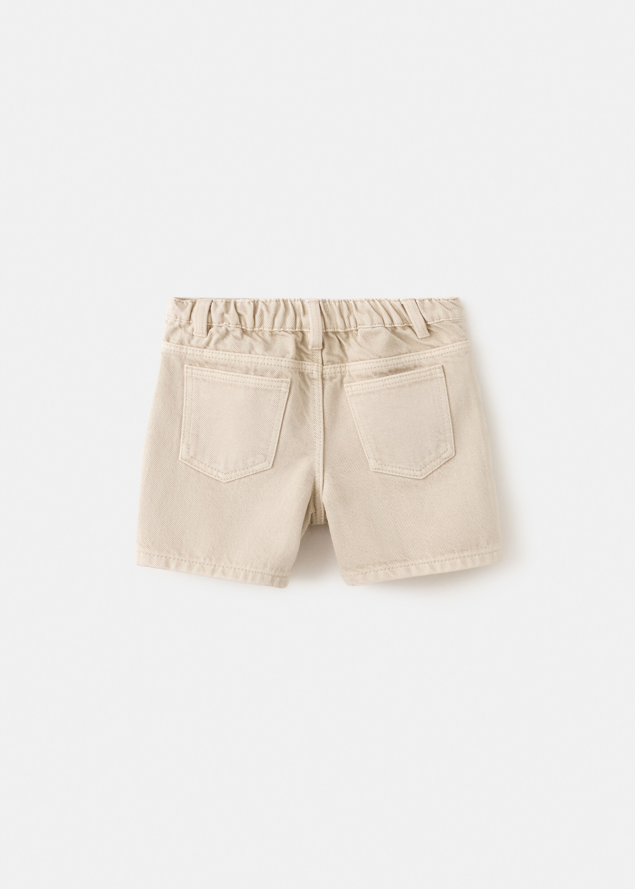 Straight-fit denim bermuda shorts - Reverse of the article, Light/Pastel Grey. Ref: 27026735-00.