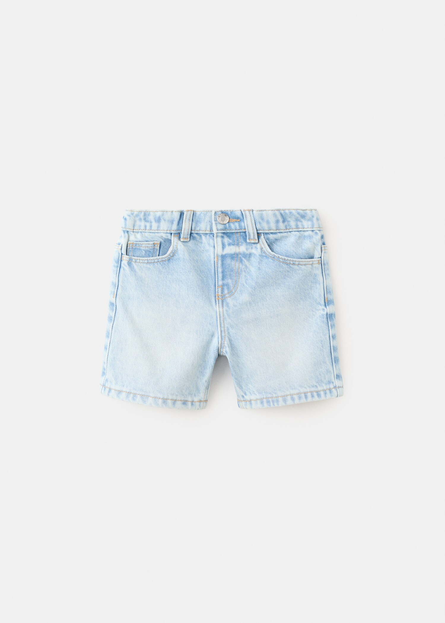 Straight-fit denim bermuda shorts - Article without model