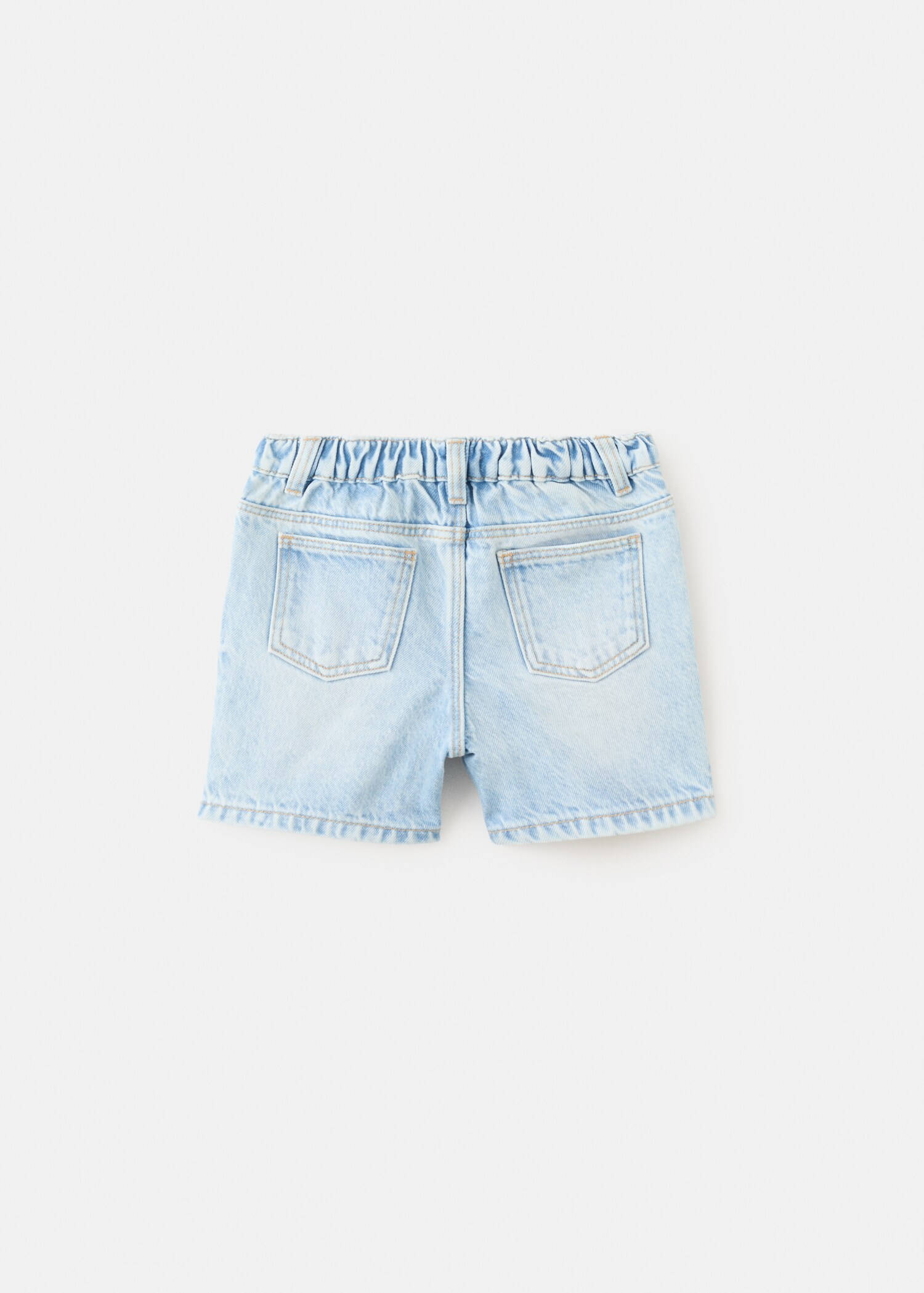 Straight-fit denim bermuda shorts - Reverse of the article