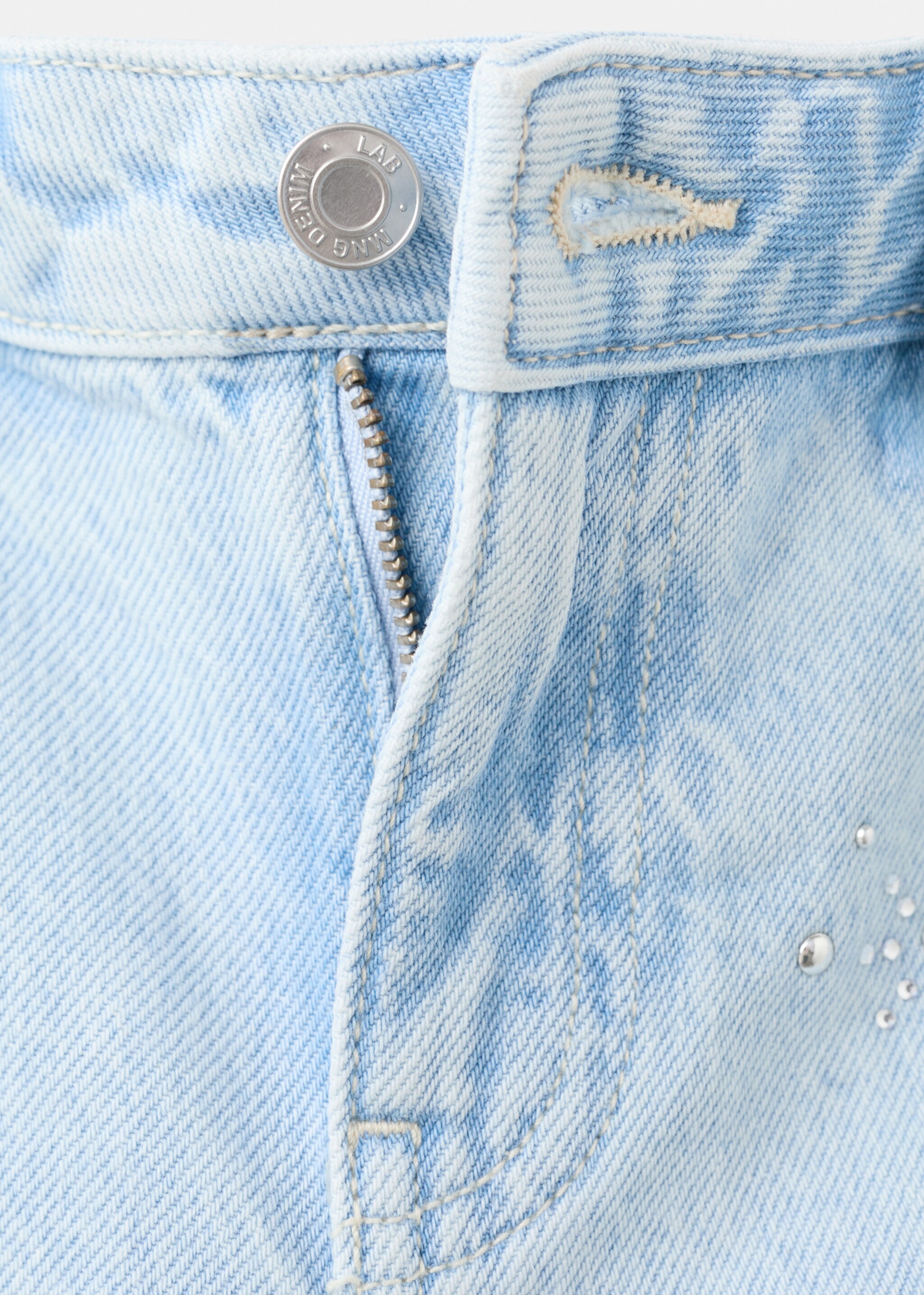 Short en jean strass - Détail de l'article 8, Bleu clair. Ref: 27026740-00.