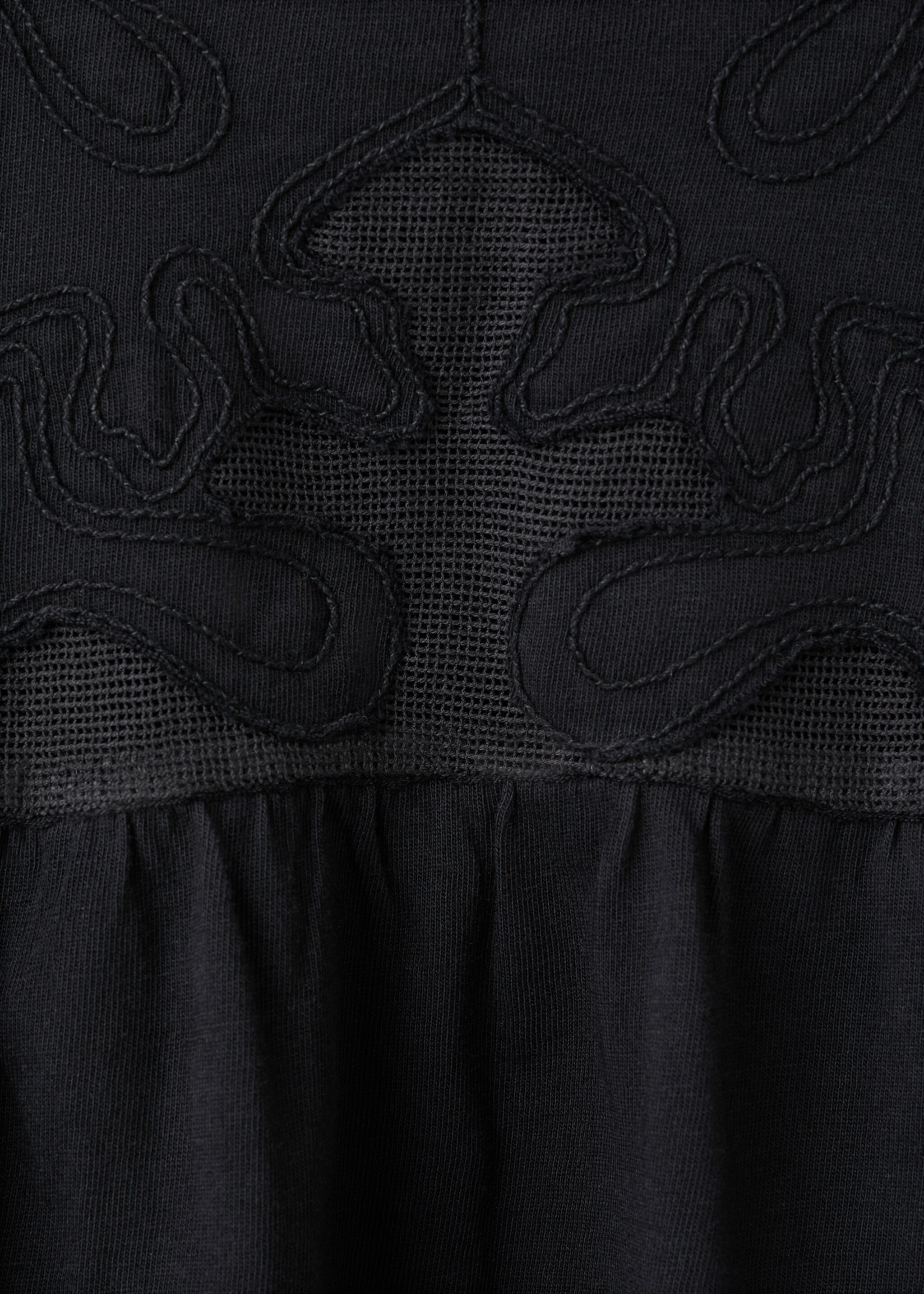 Cotton top with straps - Details of the article 0, Black. Ref: 27026742-00.