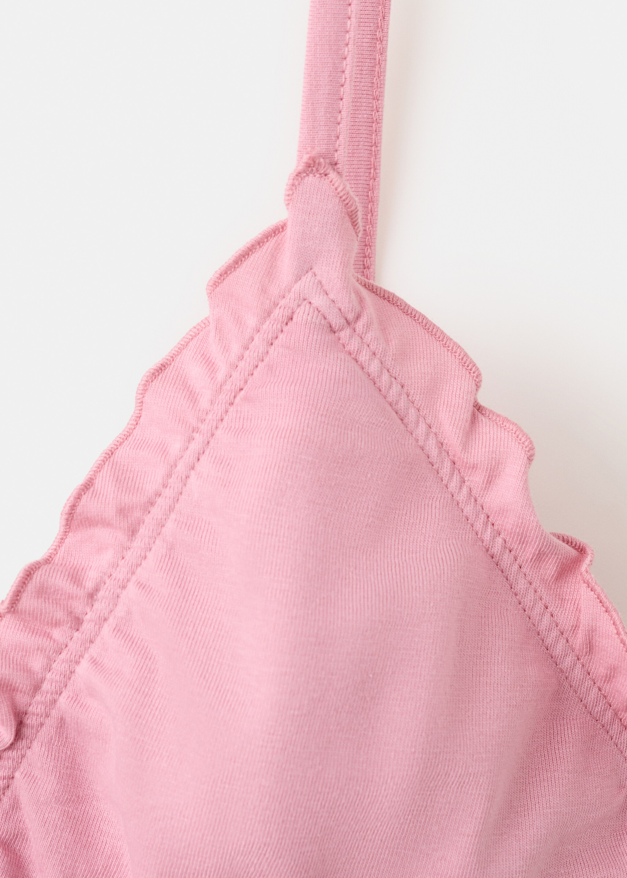 Cotton top with straps - Details of the article 8, Pink. Ref: 27026743-00.