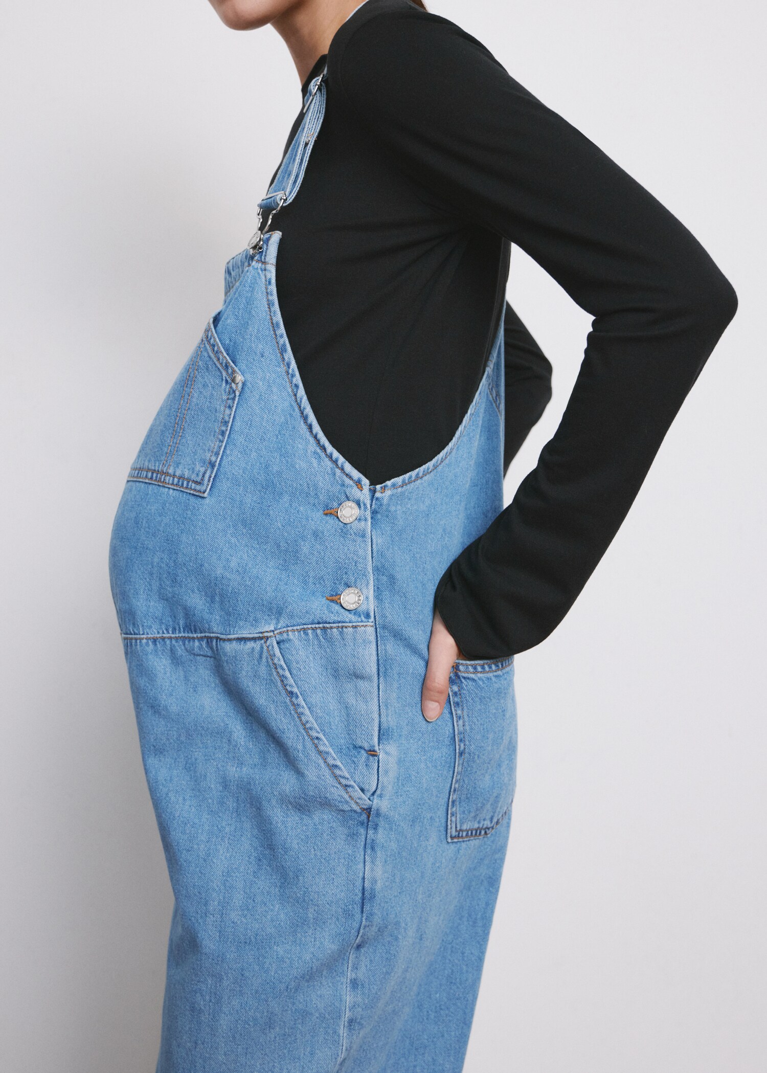 Maternity denim dungarees - Details of the article 1
