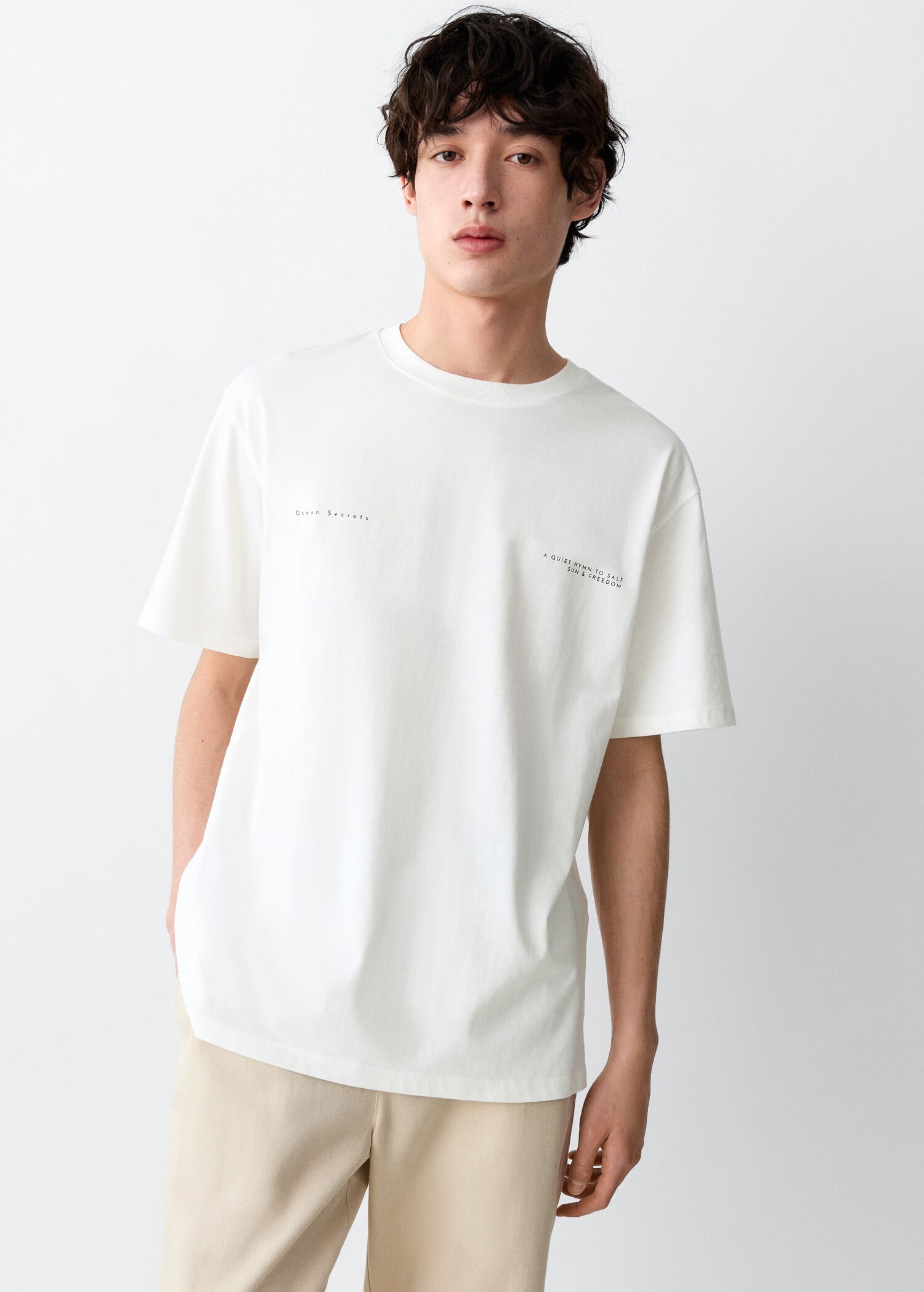 Printed cotton-blend t-shirt - Medium plane