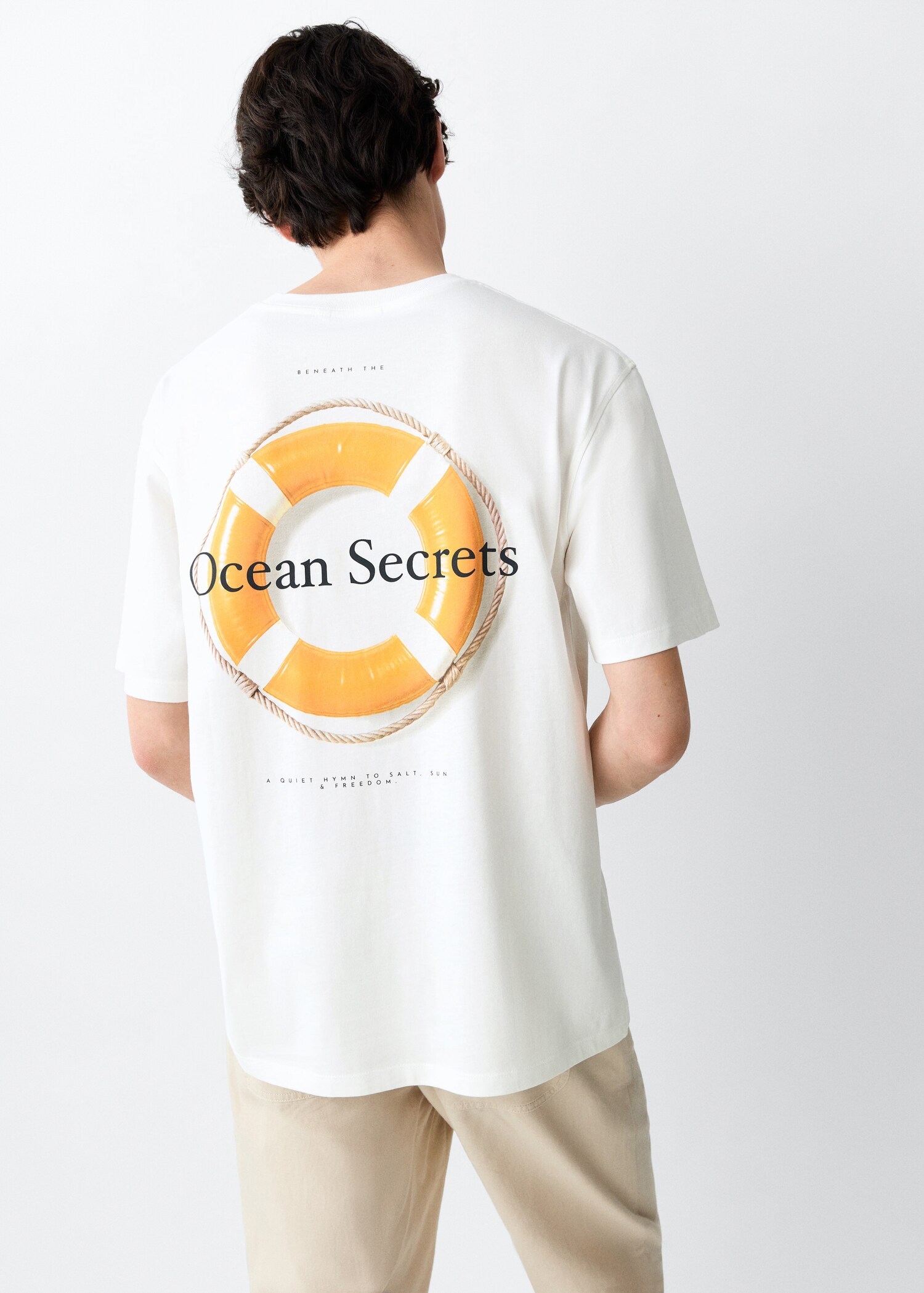Printed cotton-blend t-shirt - Reverse of the article
