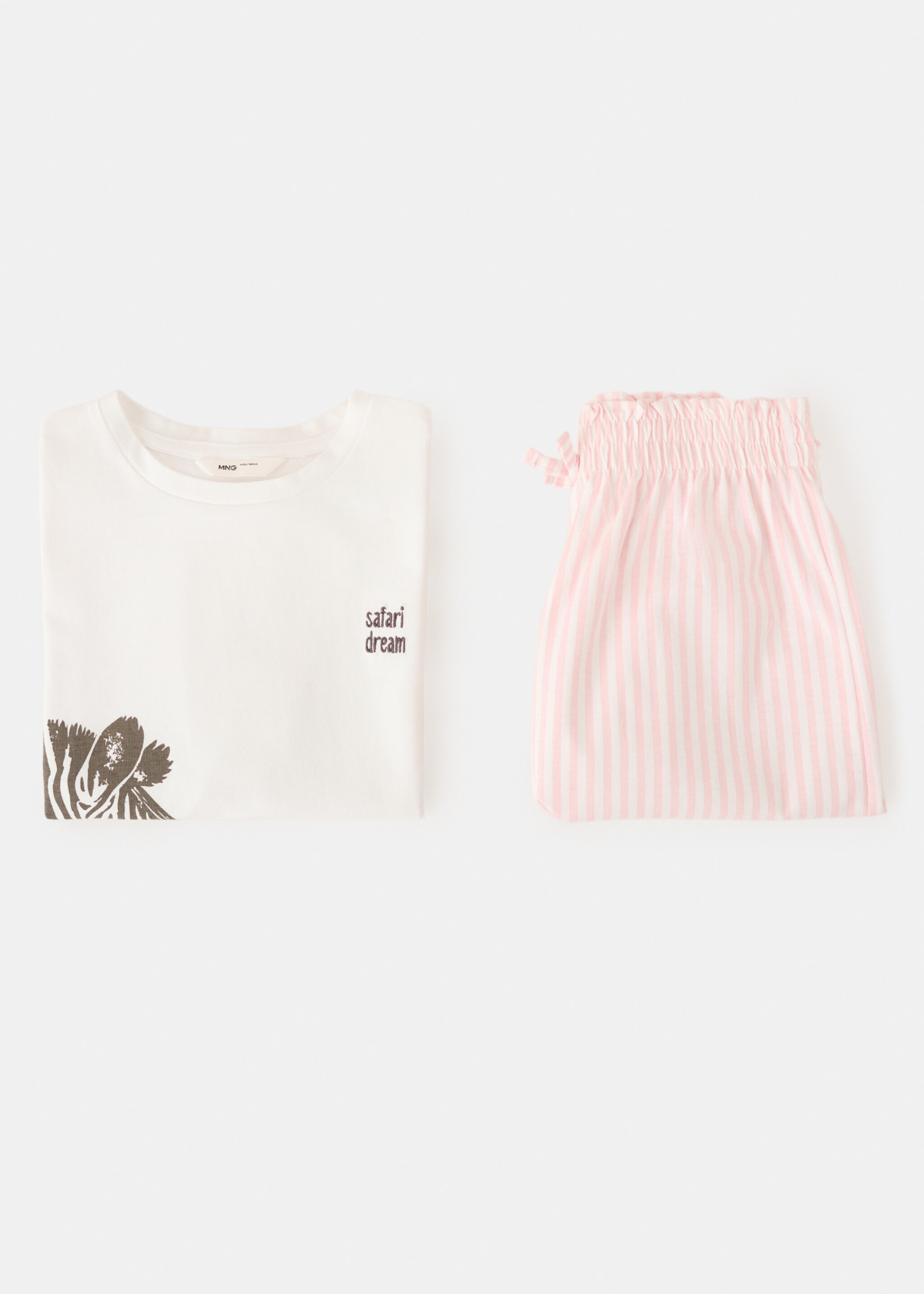 Striped short pyjamas - Details of the article 0, Off White. Ref: 27026749-00.