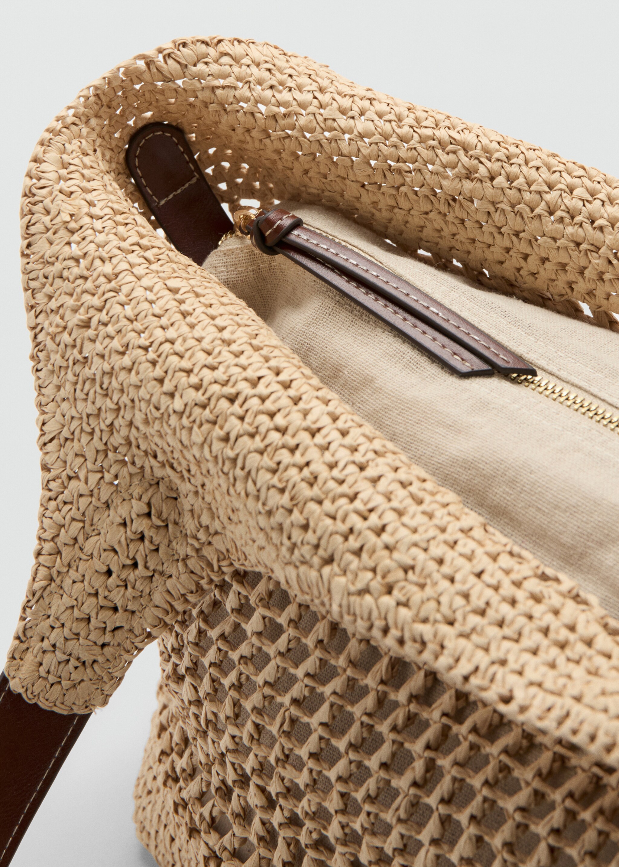 Bolso tote fibra natural - Detalle del artículo 1, Beige. Ref: 27027137-00.