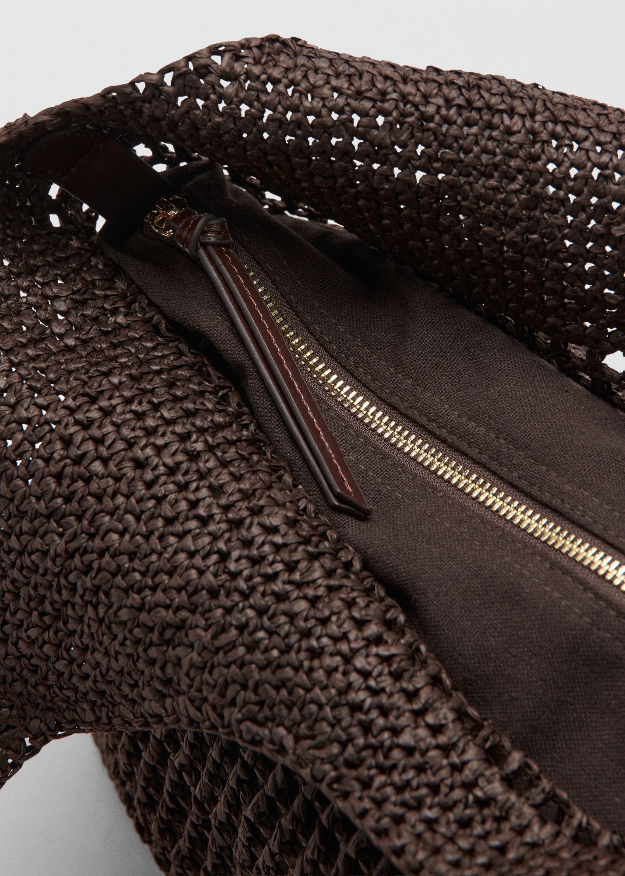 Bolso tote fibra natural - Detalle del artículo 1, Chocolate. Ref: 27027137-00.