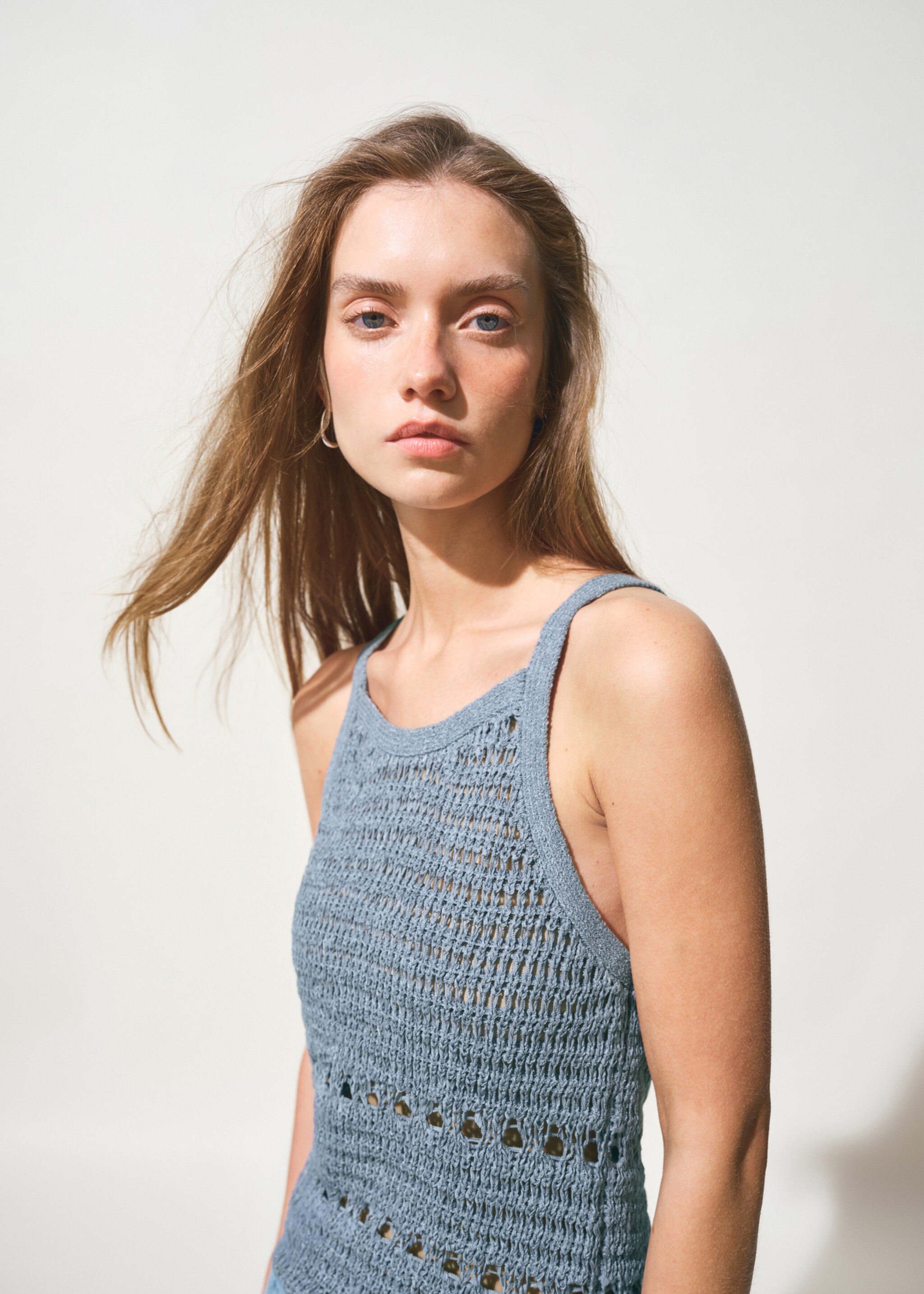 Crochet top - Medium plane, Blue. Ref: 27027139-00.