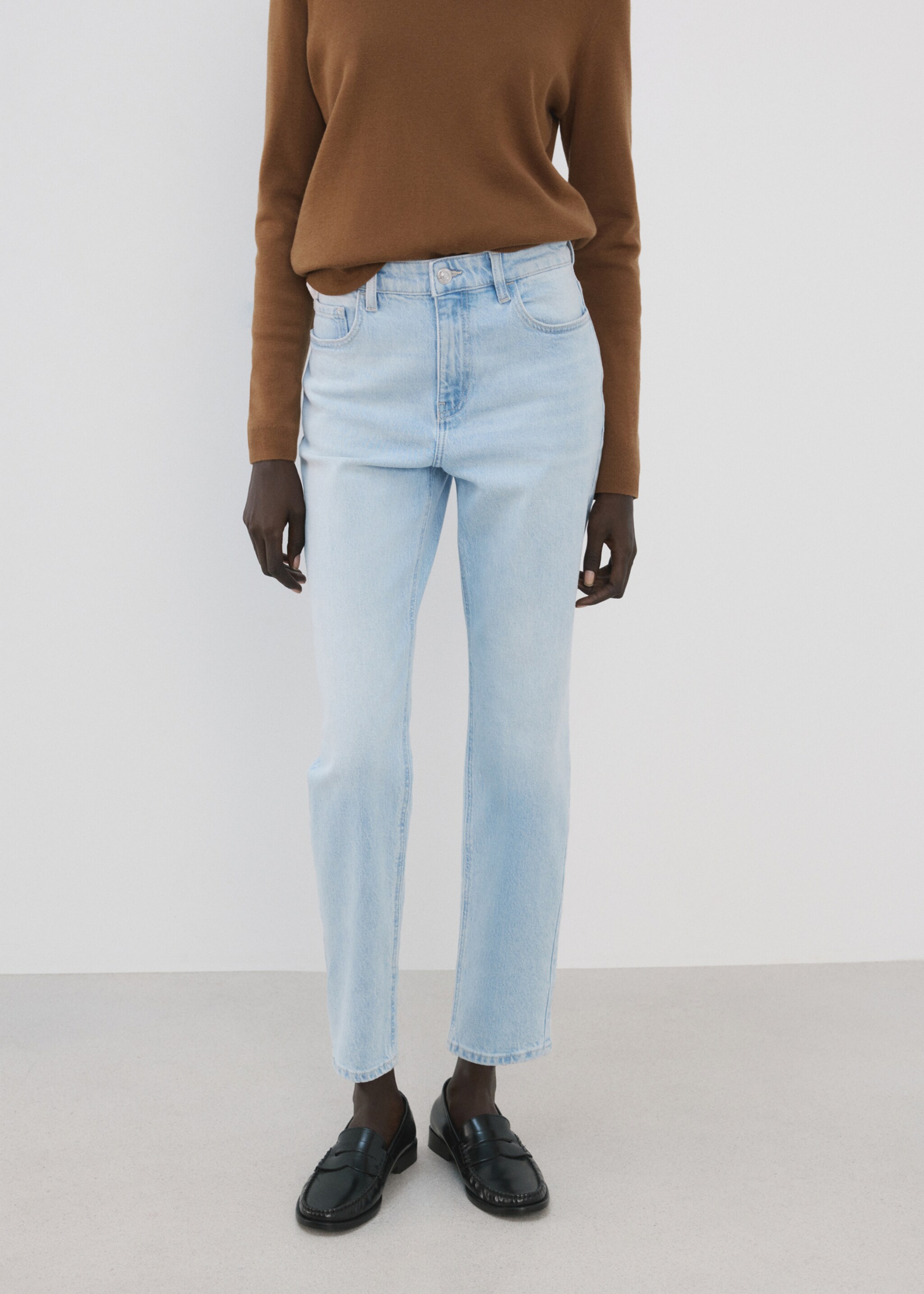 Newmom comfort high-rise jeans - Medium plane, Light Blue. Ref: 27027147-00.