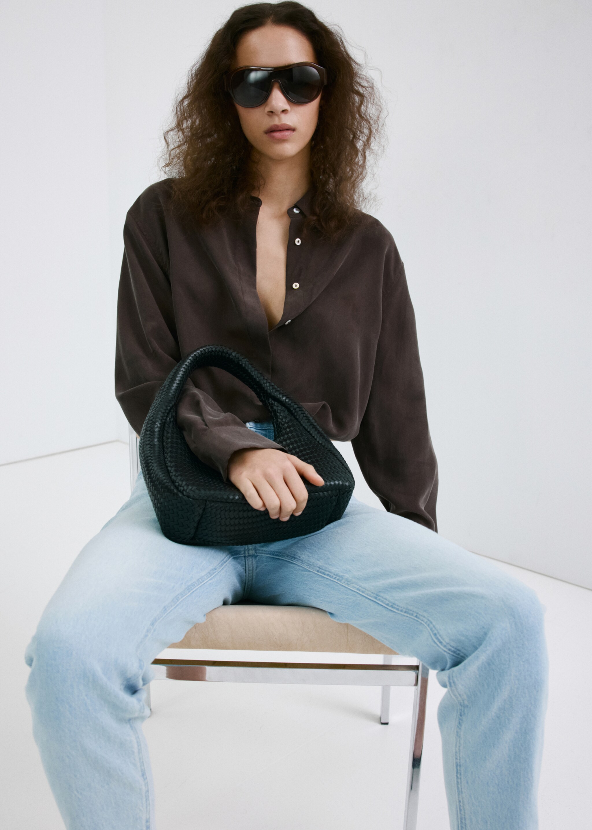 Comfort-Jeans mit hohem Bund Newmom - Detail des Artikels 2, Hellblau. Ref: 27027147-00.