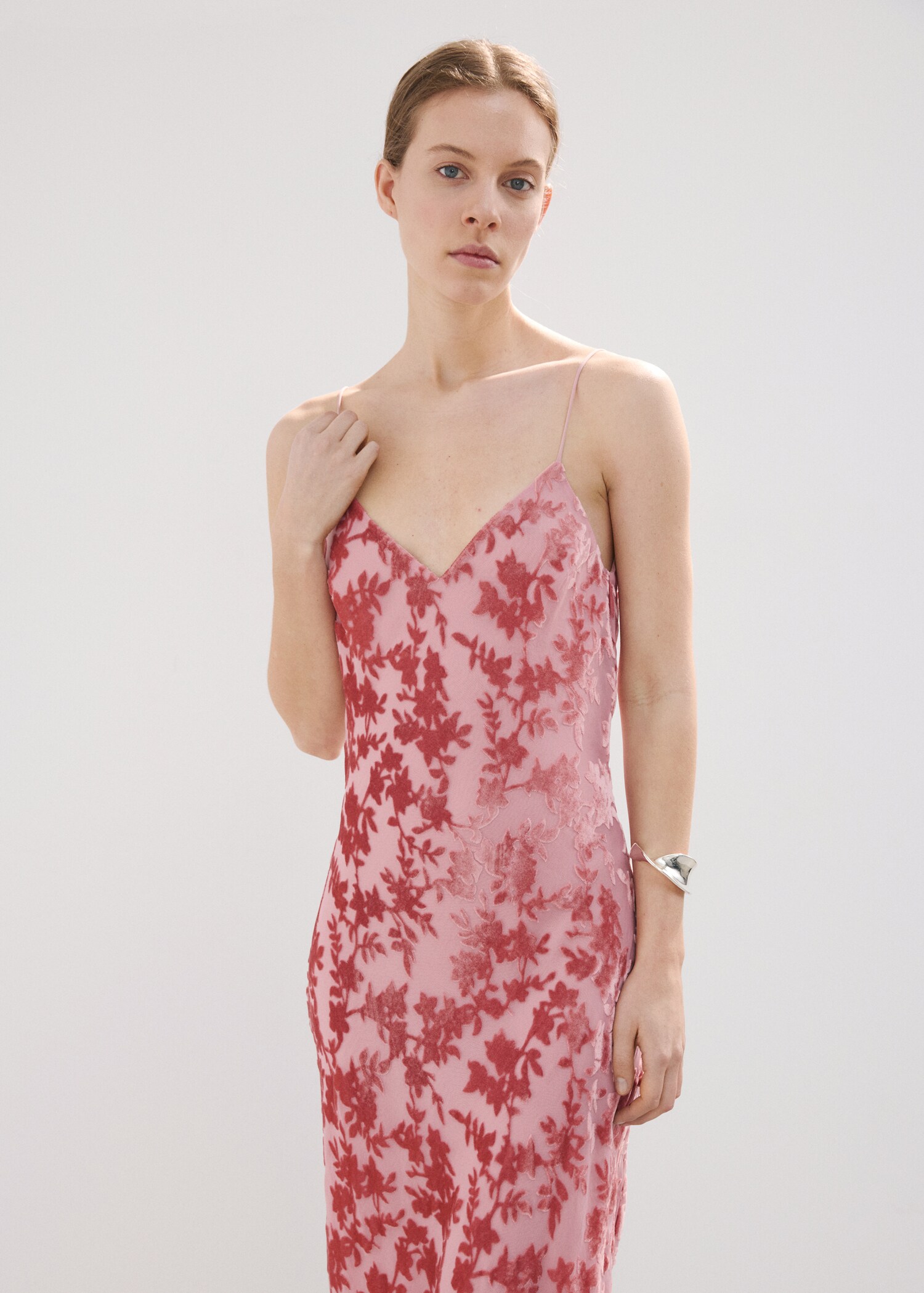 Devoré floral dress - Medium plane