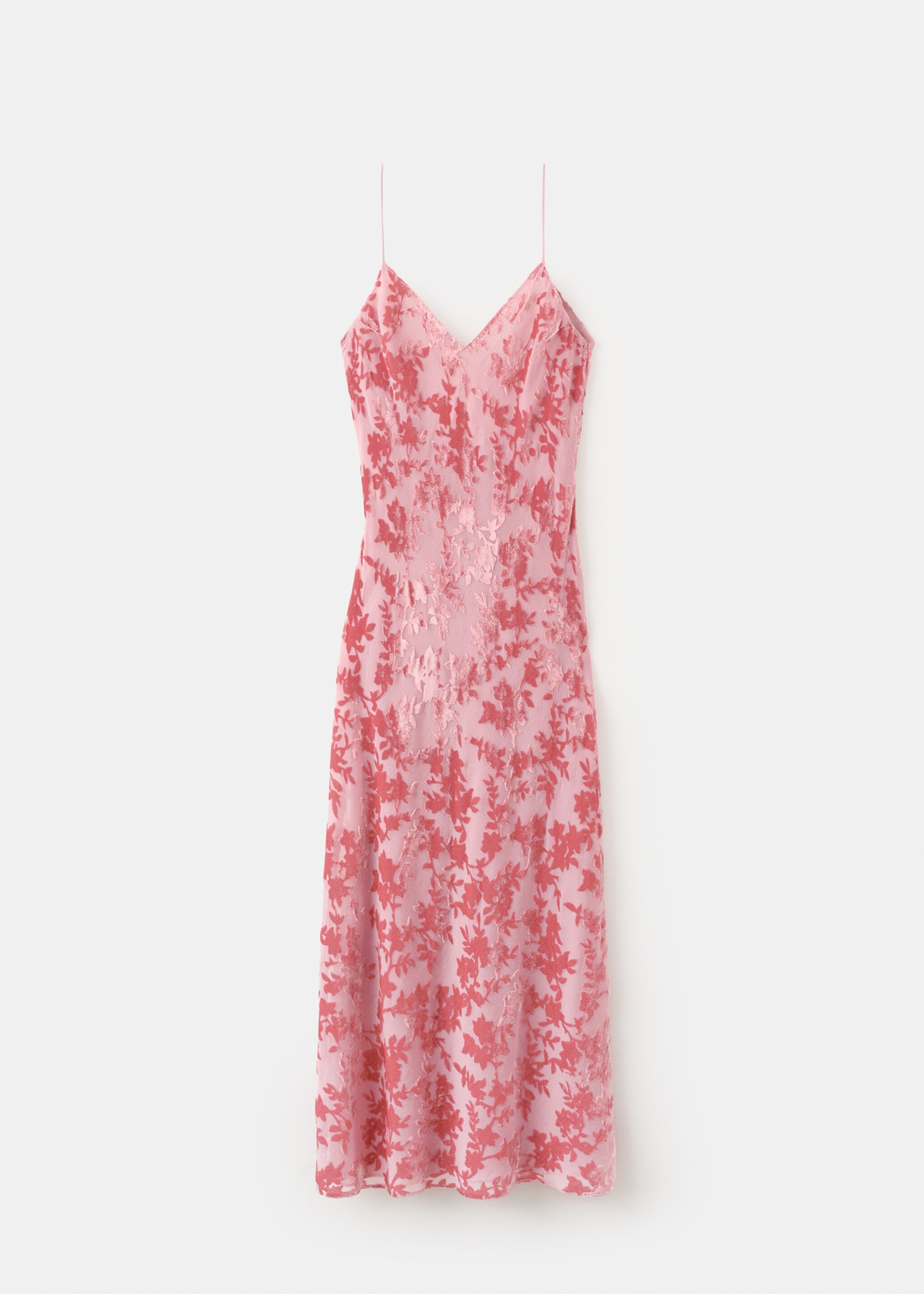 Devoré floral dress - Article without model, Pastel Pink. Ref: 27027151-00.