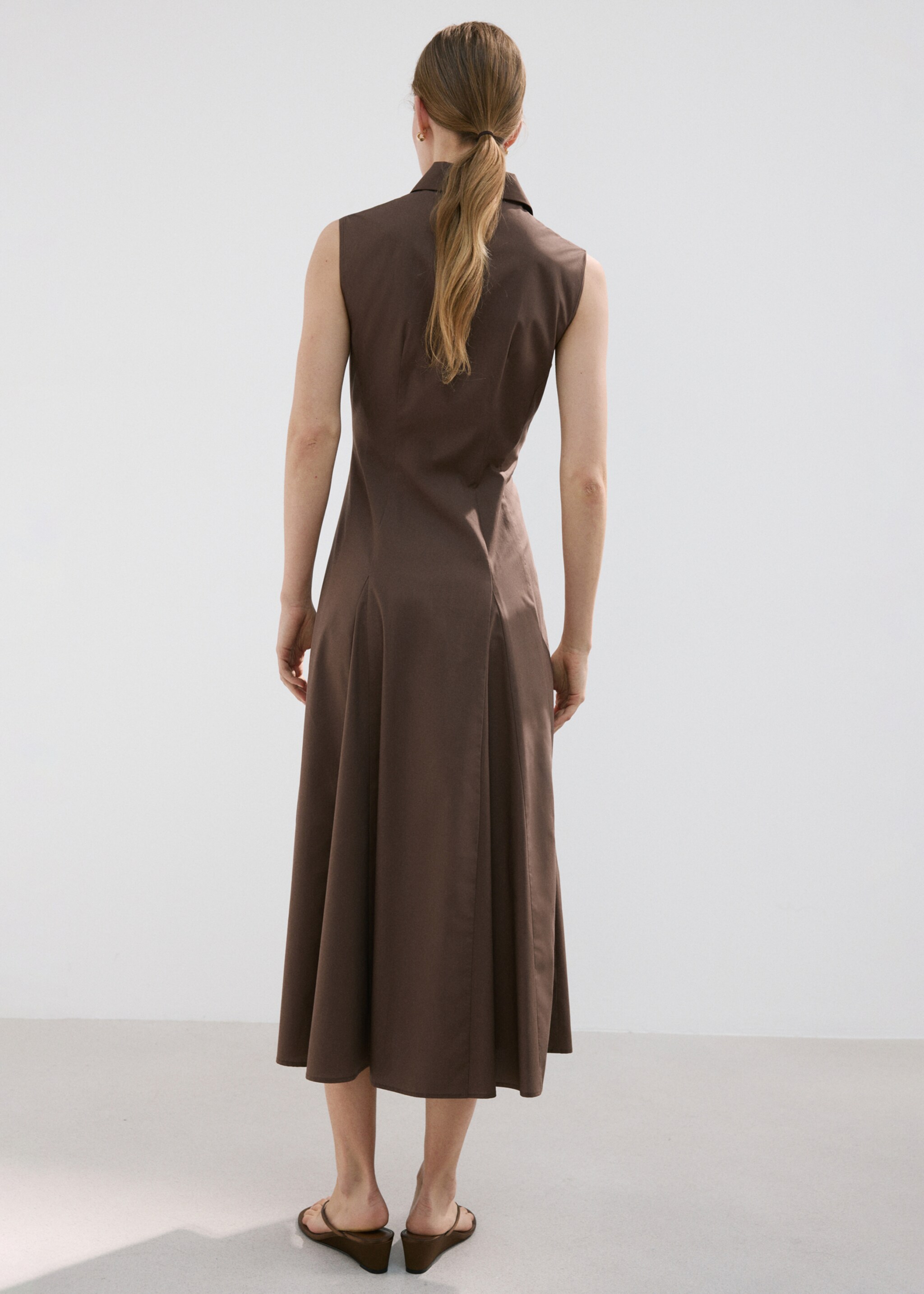 Lyocell shirt dress - Reverse of the article, Brown. Ref: 27027153-00.