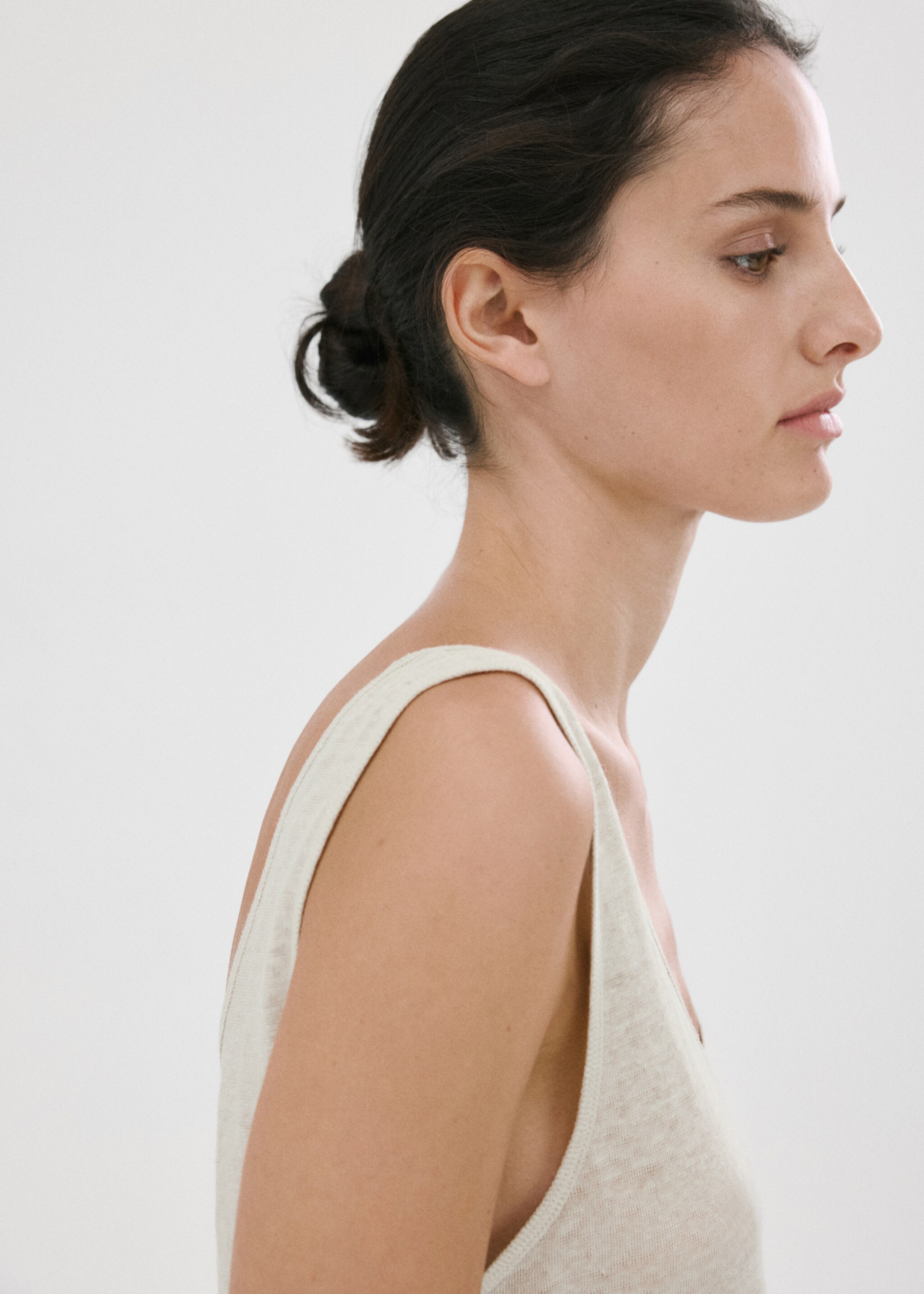 بادي من الكتان مخطط - تفاصيل المنتج 1, رمادي فاتح/خفيف. Ref: 27027156-00.