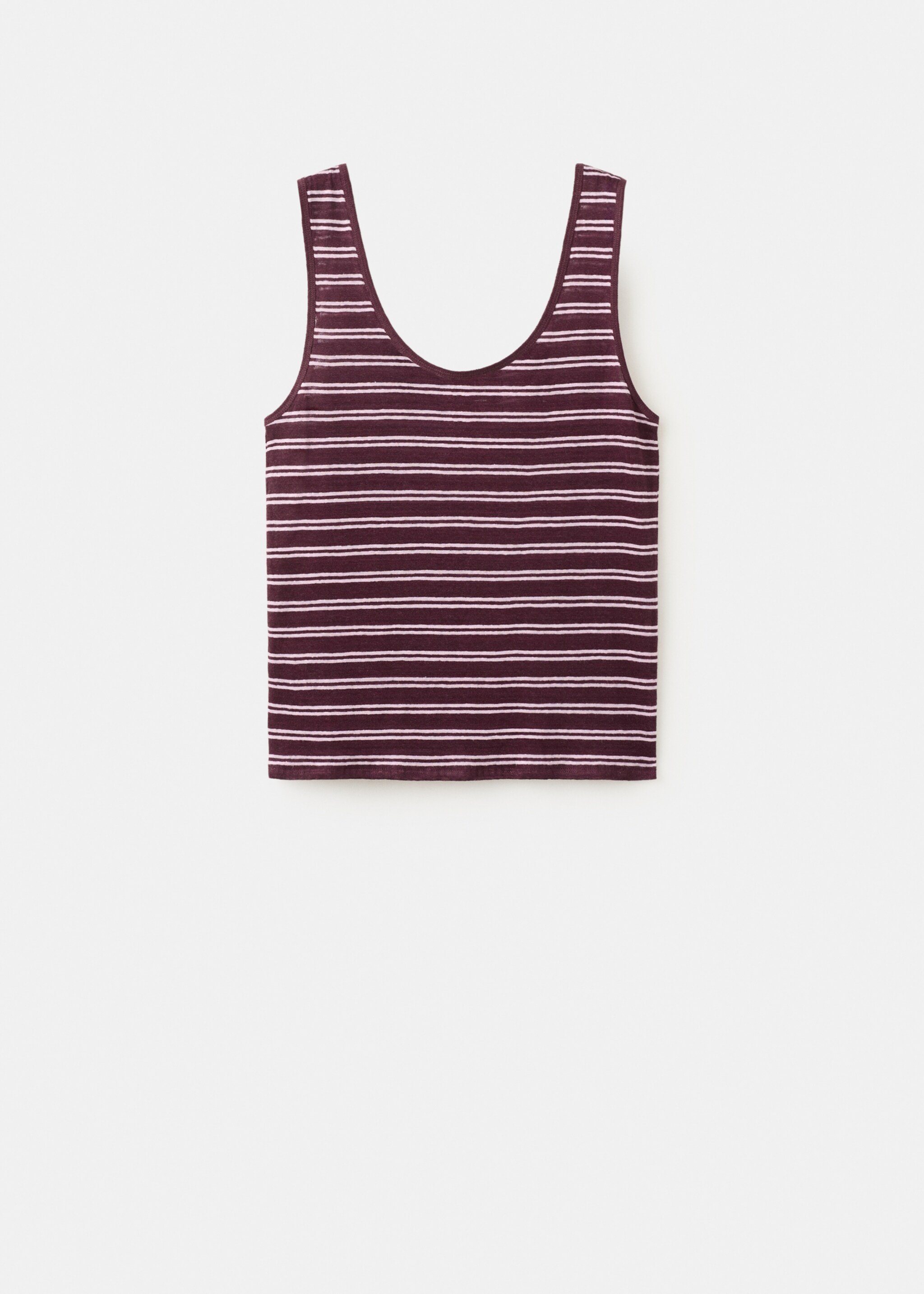 بادي من الكتان مخطط - منتج دون نموذج, كستنائي. Ref: 27027156-00.