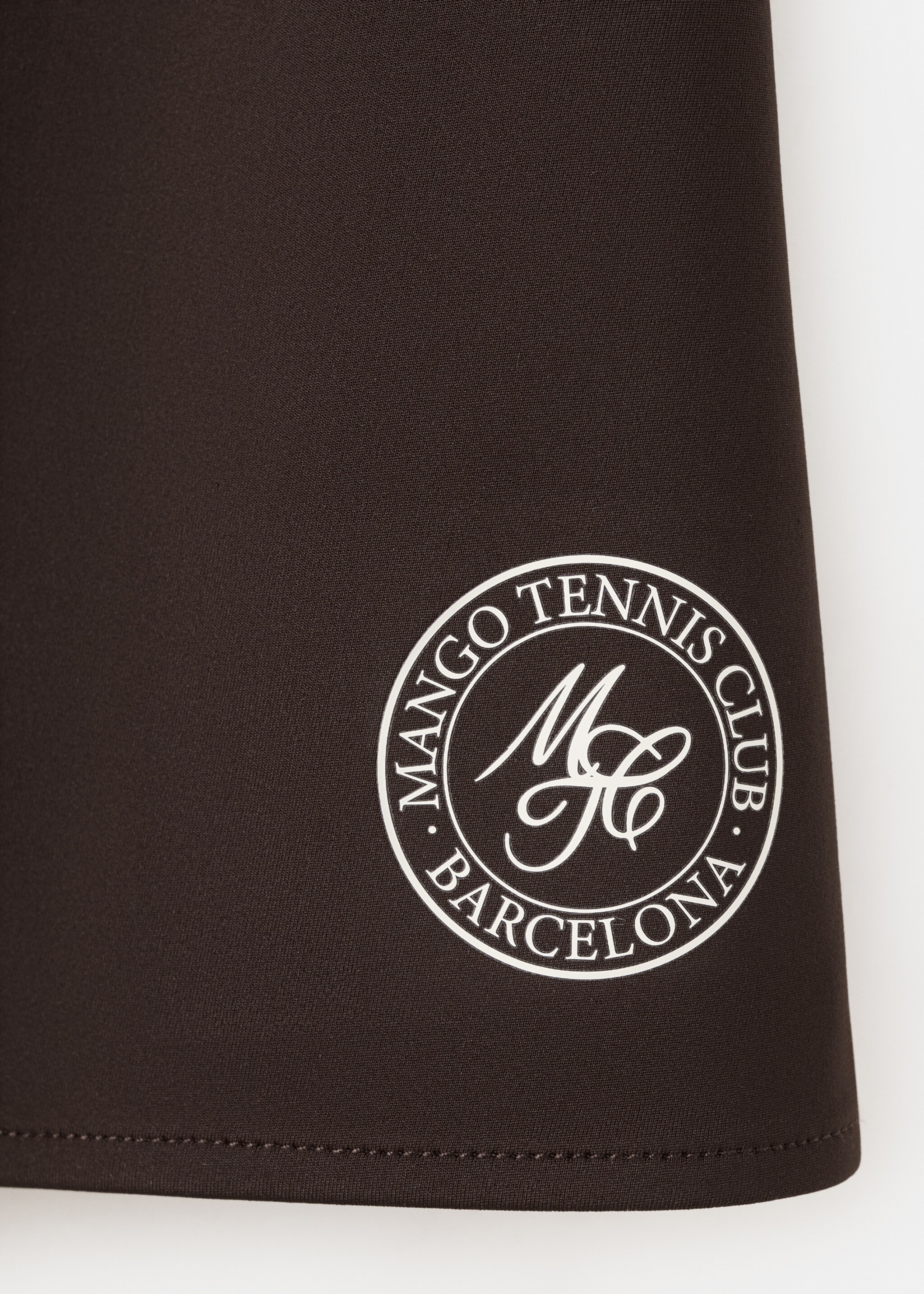 Pleated skirt with printed logo - Details of the article 8, Brown. Ref: 27027165-00.