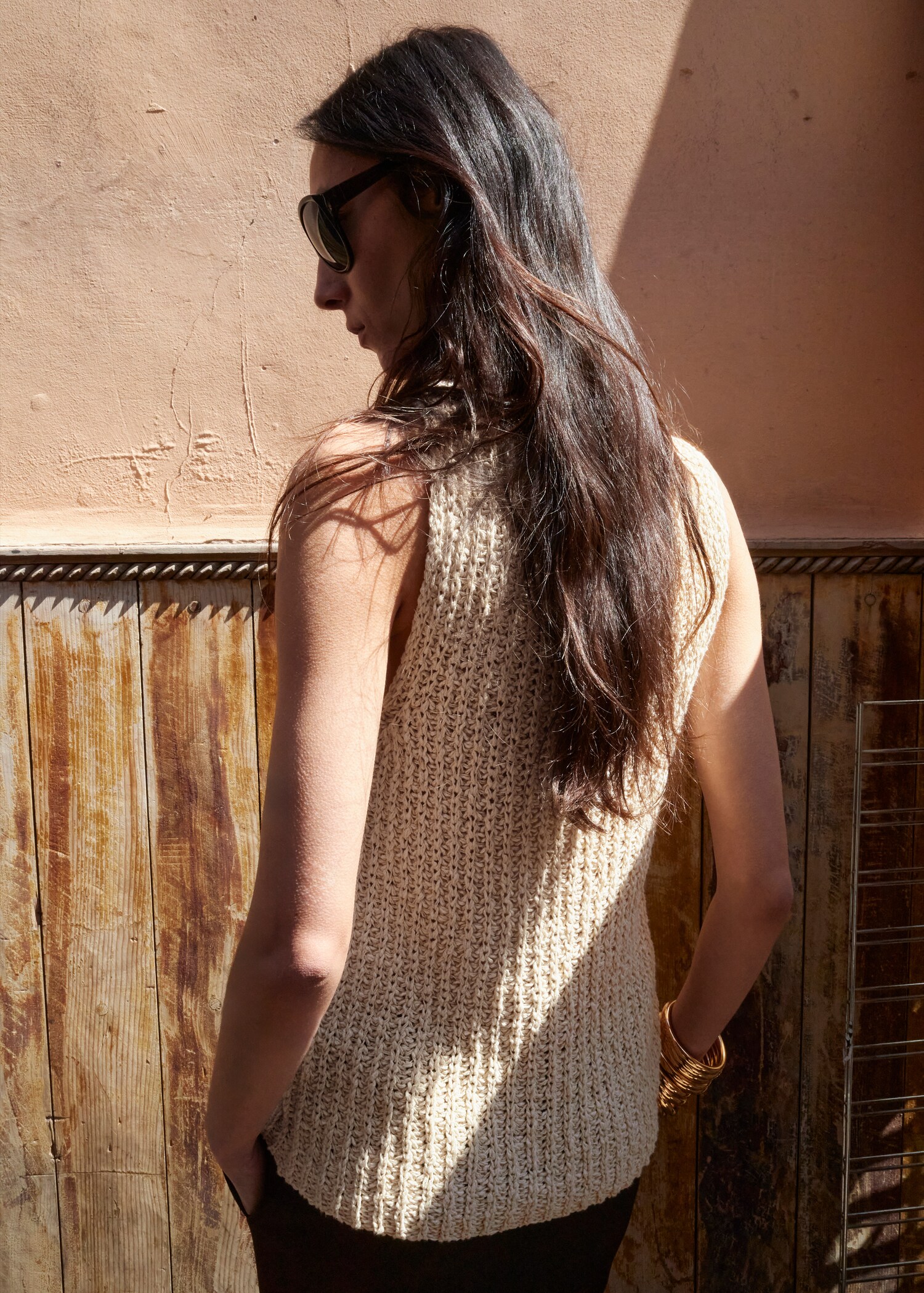 Round-neck knitted top - Reverse of the article