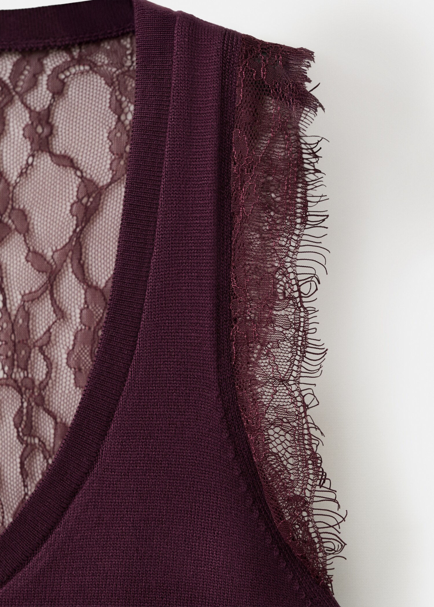 Knit top with lace back - Details of the article 0