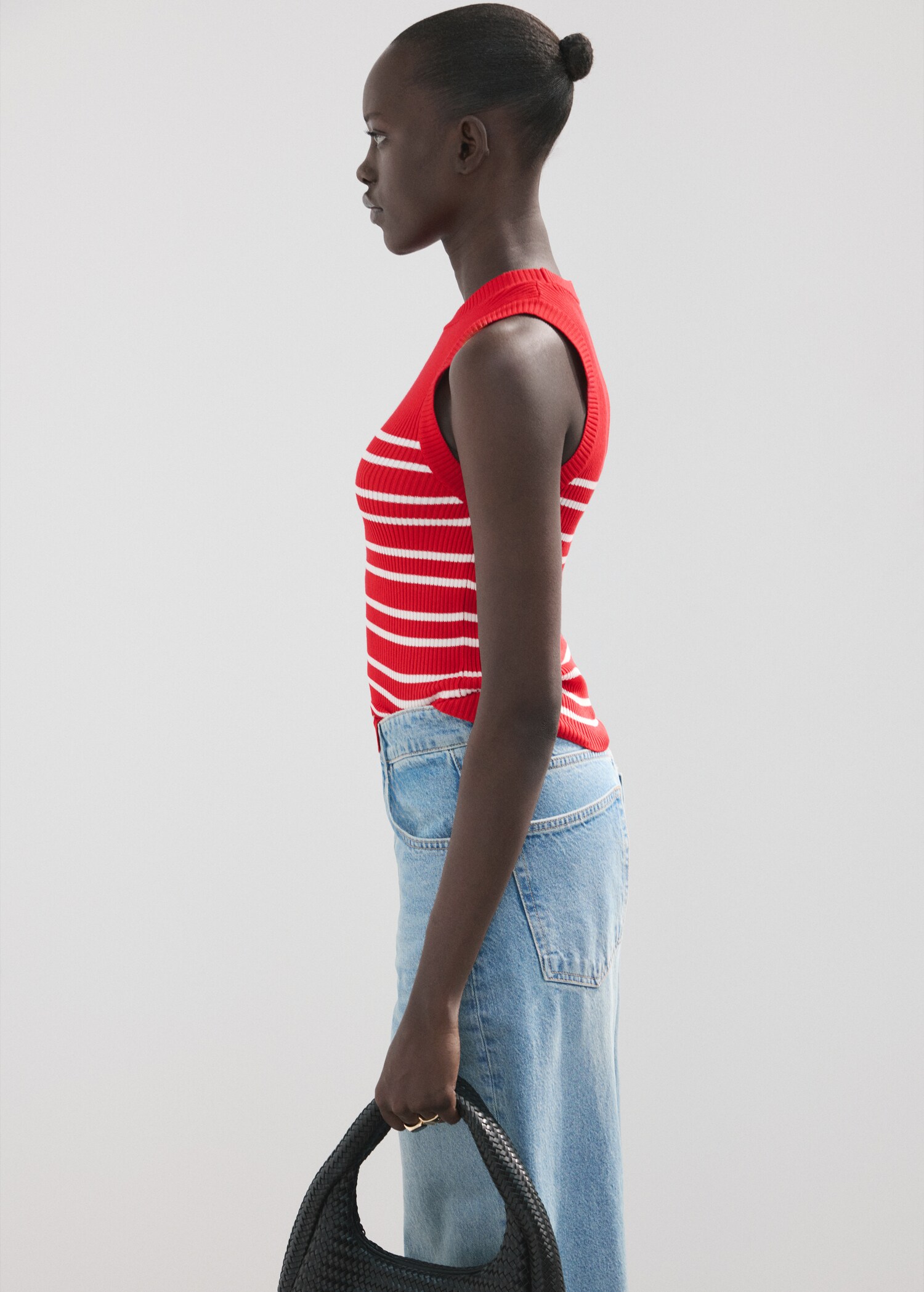 Gestreepte gebreide top - Middenvlak