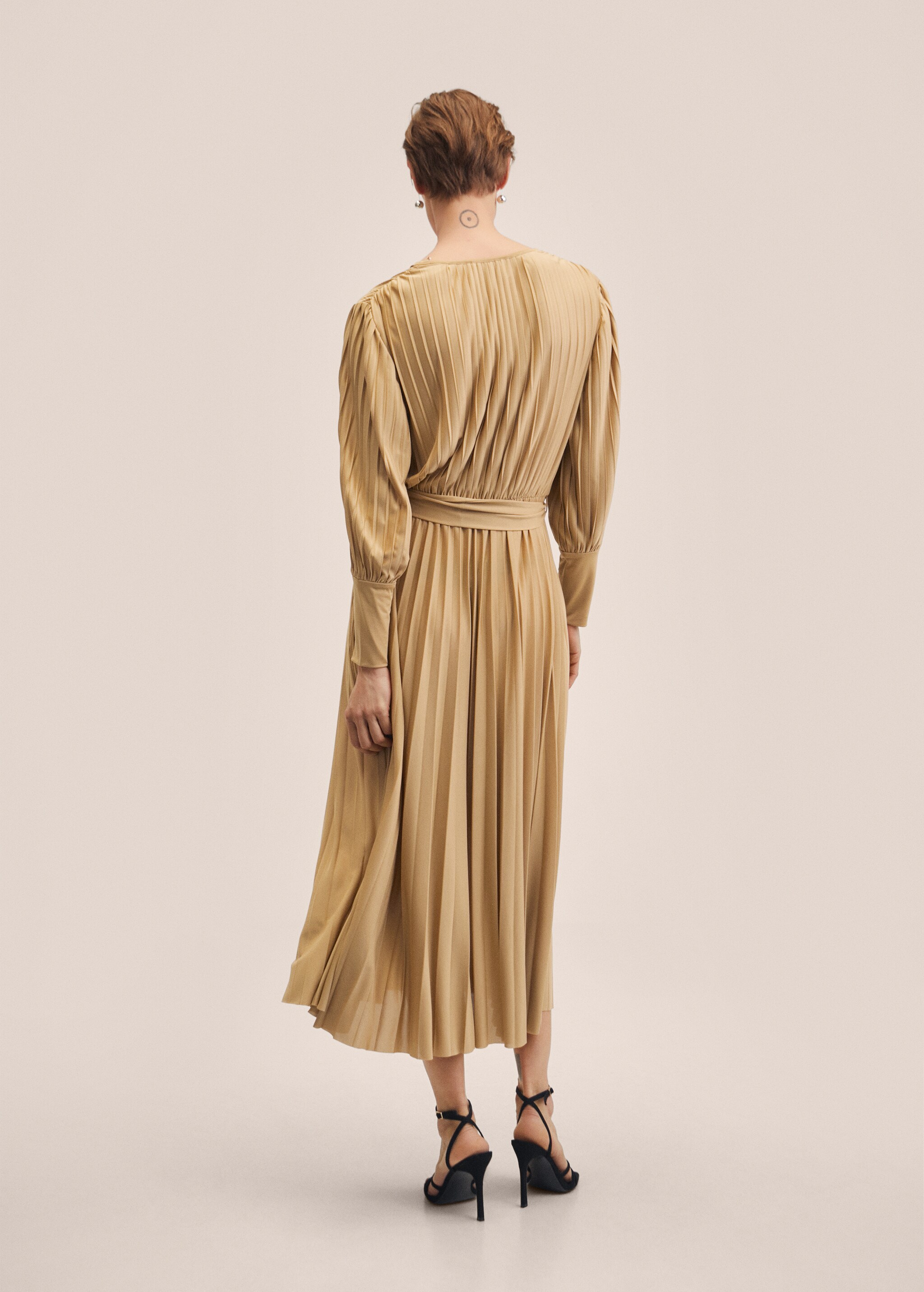 Φόρεμα πλισέ με ζώνη - Πίσω όψη προϊόντος