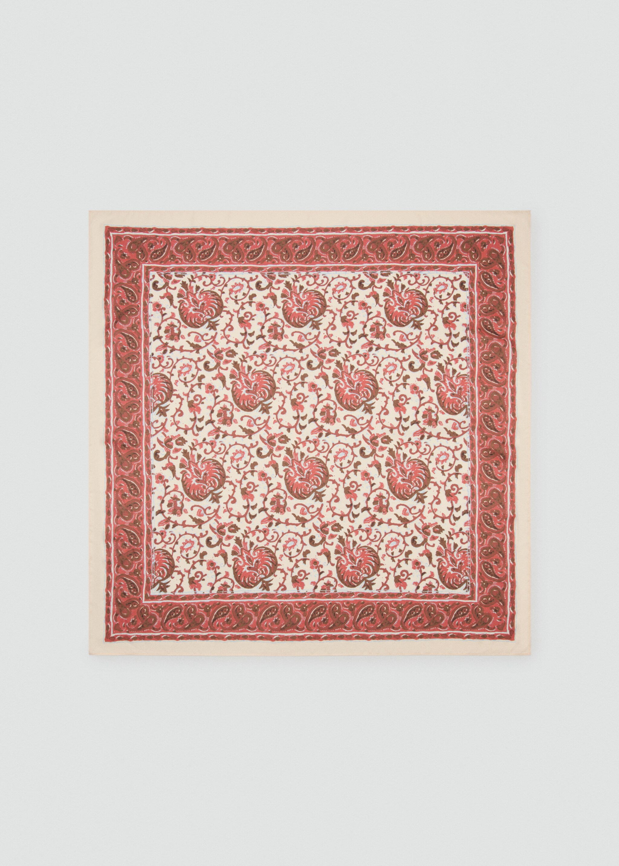 Платок с цветочным принтом - Изделие без модели, Золотисто-оранжевый. Ref: 27027784-00.