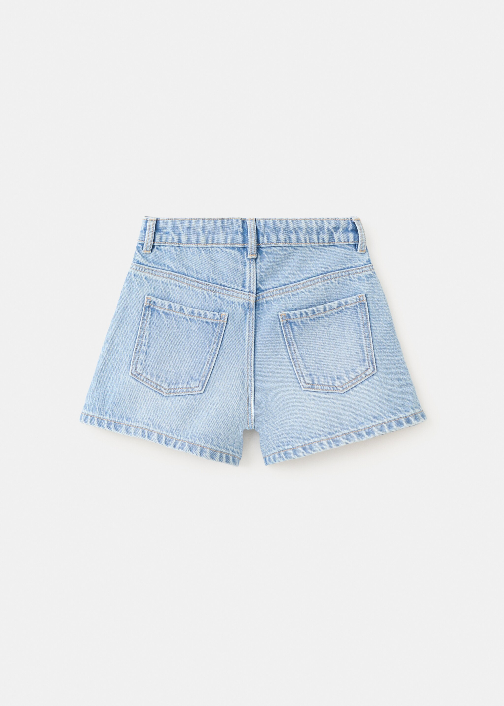 Short en jean à clous - Verso de l’article, Bleu moyen. Ref: 27027786-00.