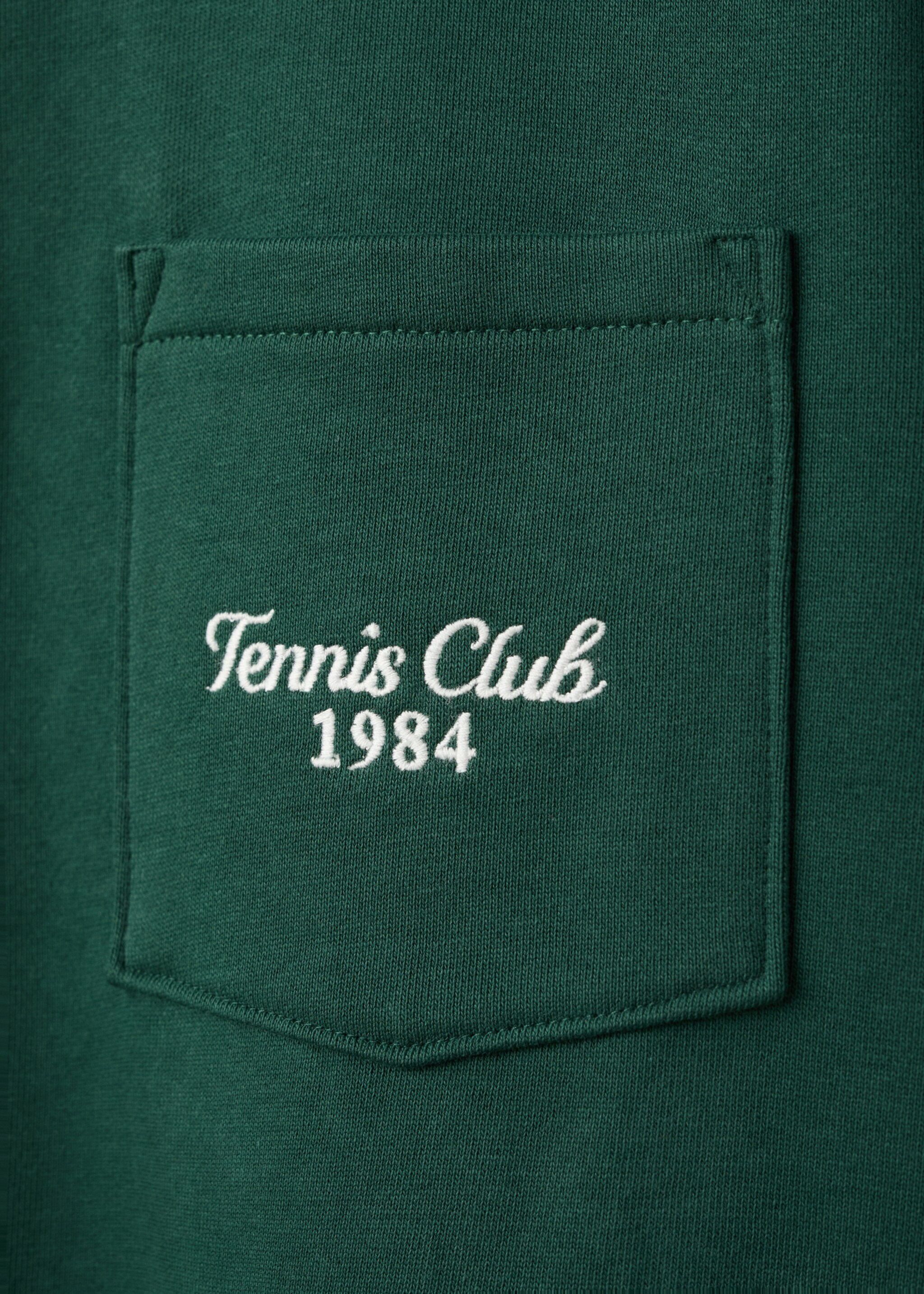 100% cotton polo sweatshirt - Details of the article 0, Dark Green. Ref: 27027797-00.