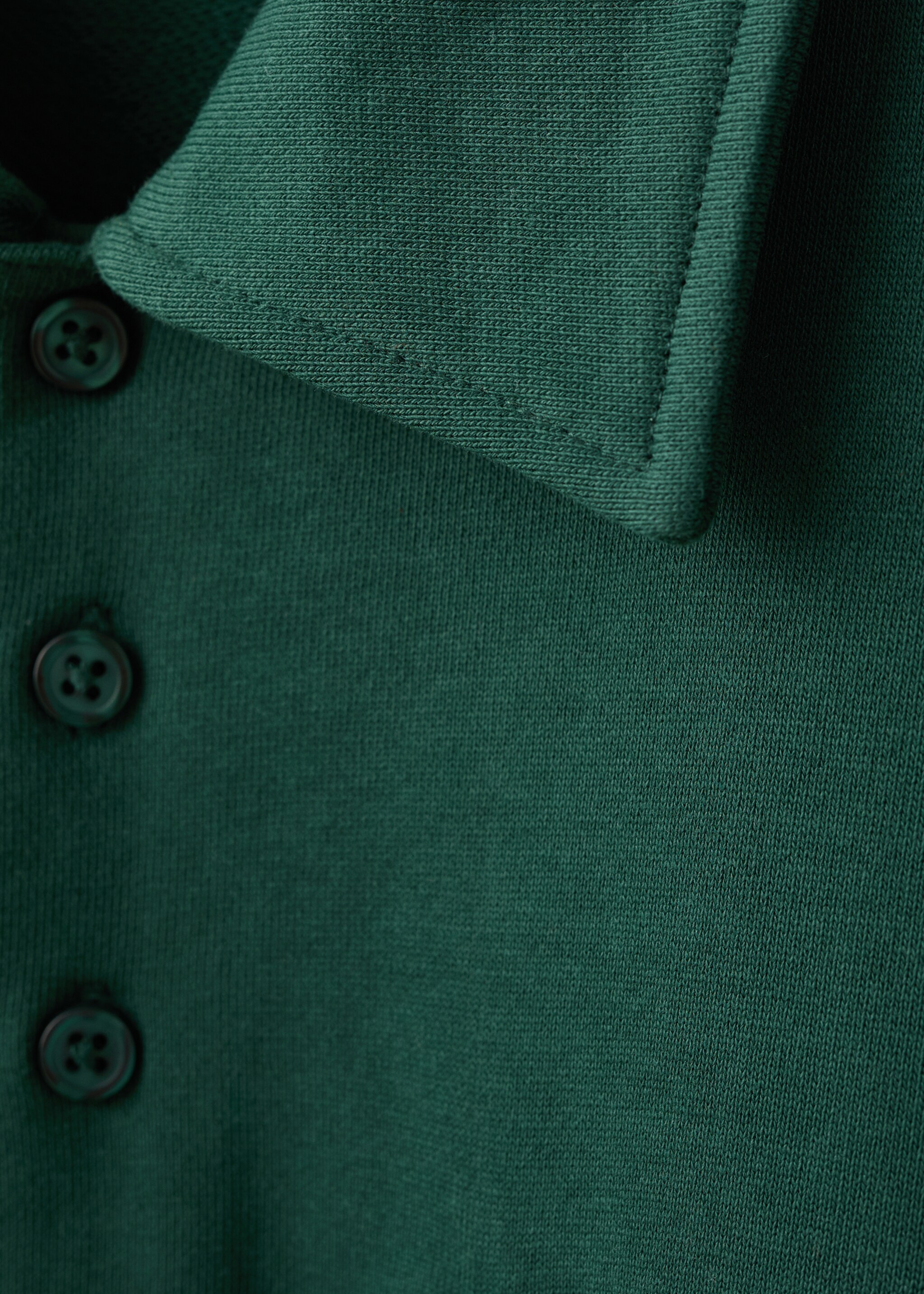 100% cotton polo sweatshirt - Details of the article 8, Dark Green. Ref: 27027797-00.