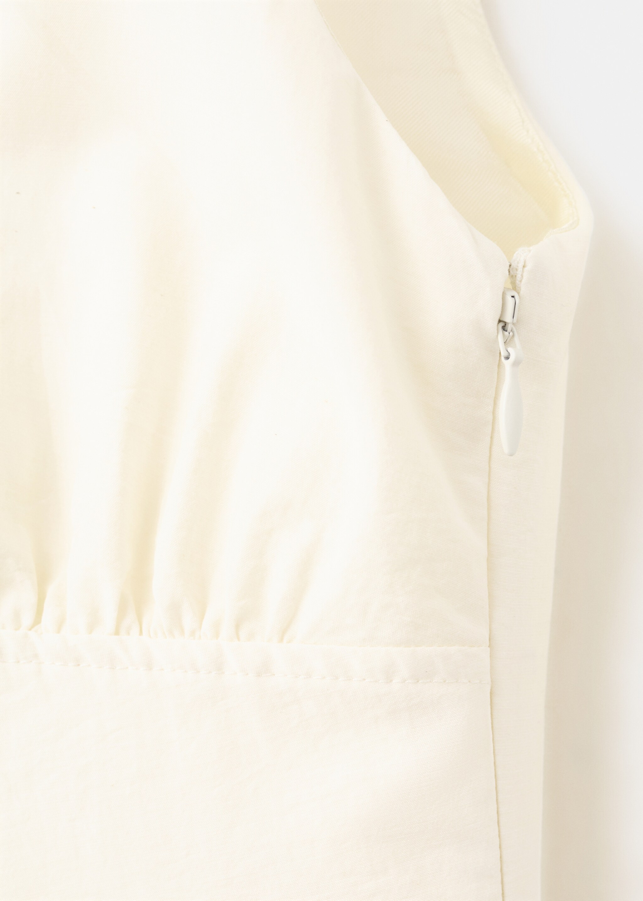 Vestido midi evasé fruncidos - Detalle del artículo 8, Crudo. Ref: 27027803-00.