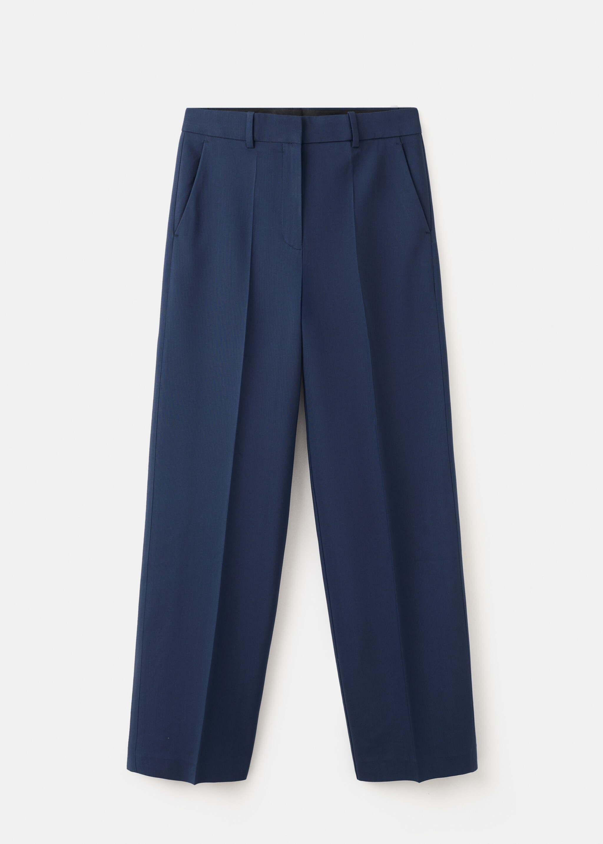 Pantalon de costume droit taille basse - Article sans modèle, Bleu. Ref: 27027805-00.