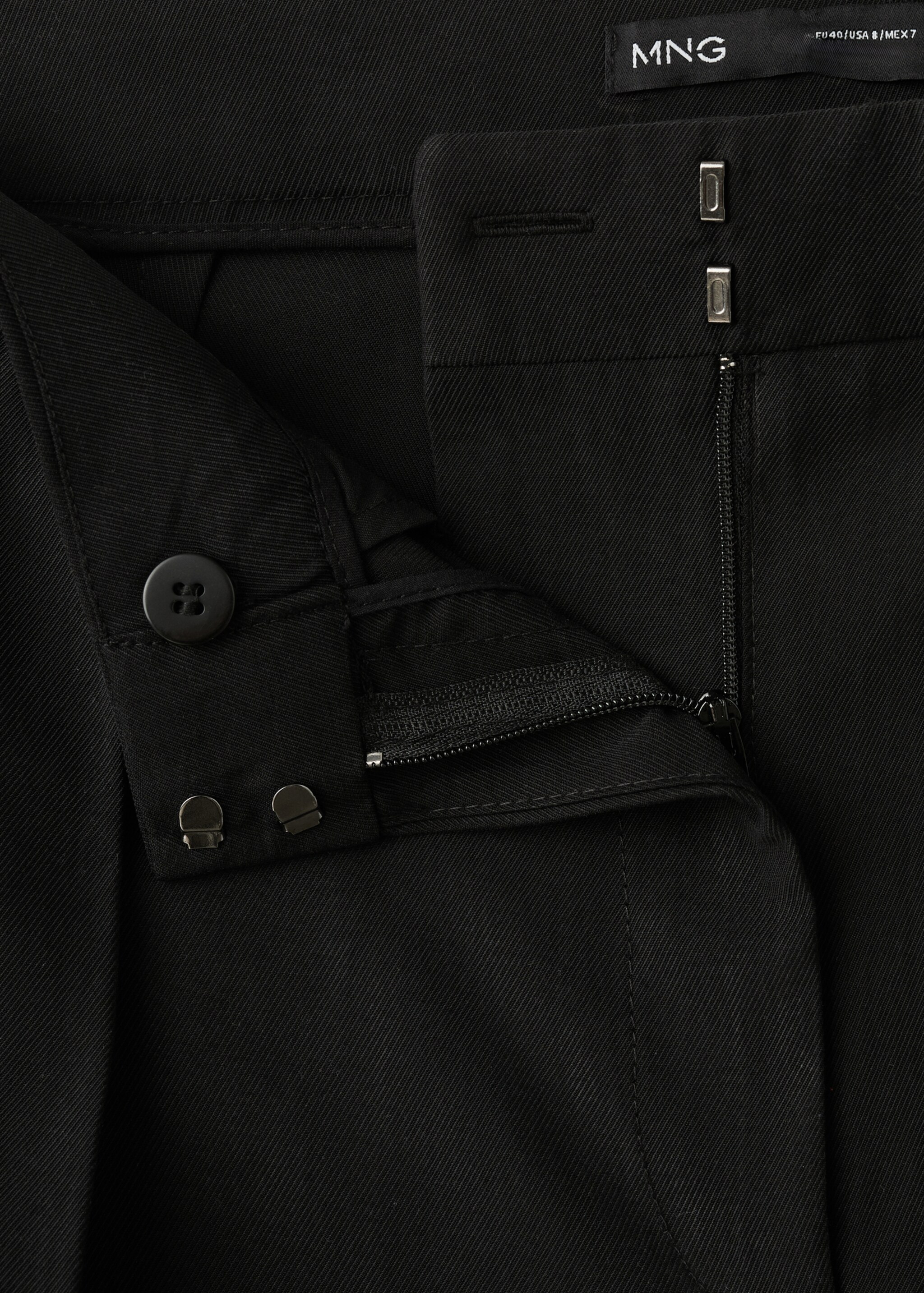 Straight-fit lyocell trousers - Details of the article 8, Black. Ref: 27027807-00.
