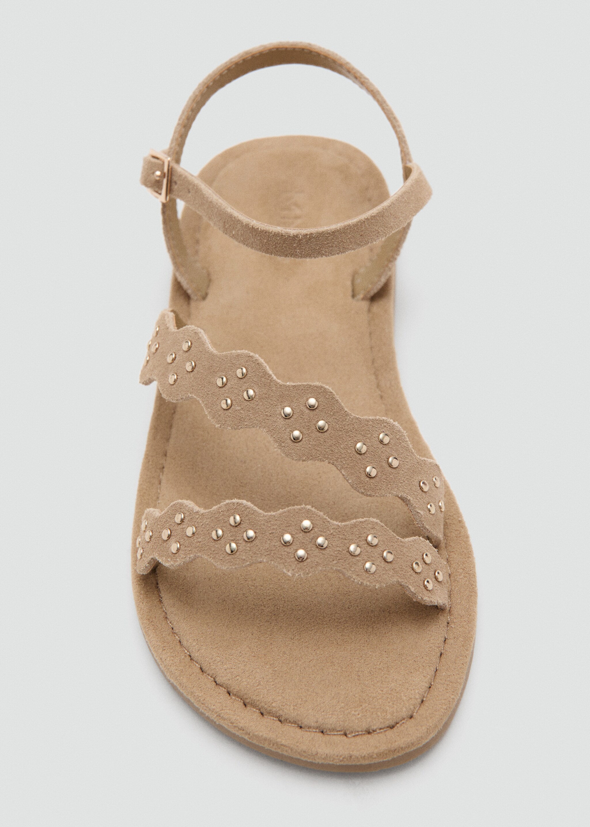 Sandália de pele com tiras - Pormenor do artigo 1, Areia. Ref: 27027892-00.