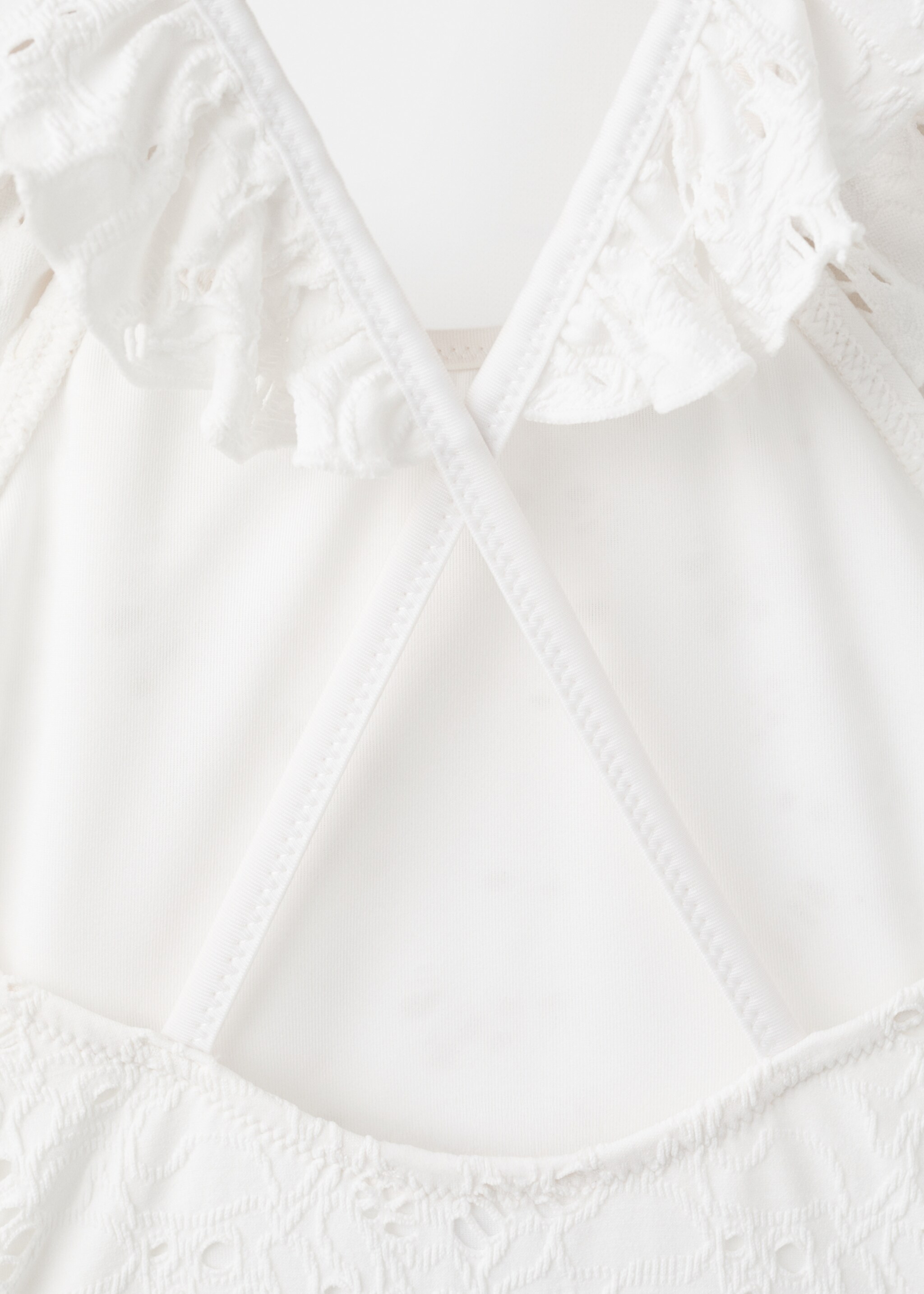 Bañador calado volante - Detalle del artículo 0, Blanco. Ref: 27027895-00.