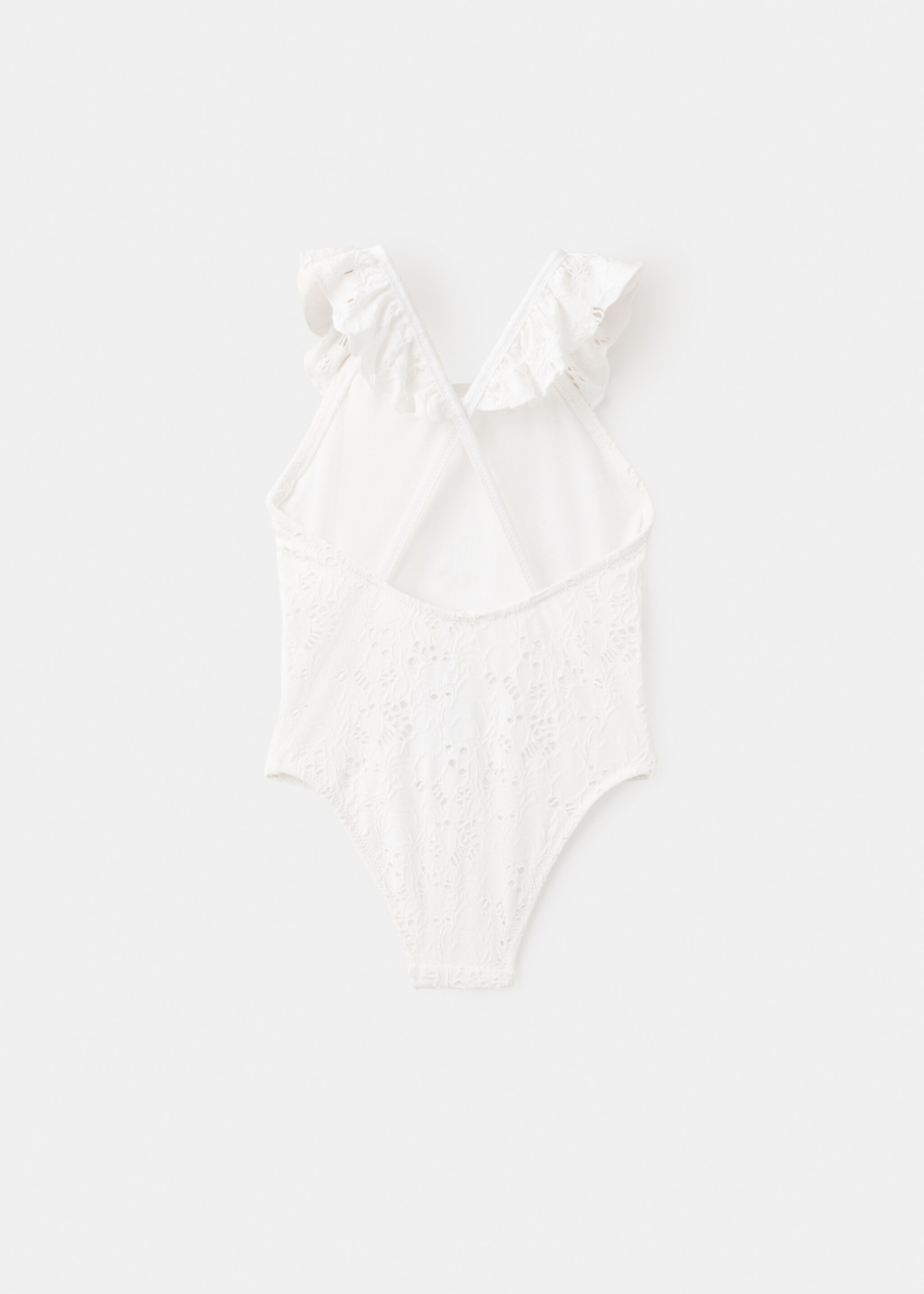 Bañador calado volante - Reverso del artículo, Blanco. Ref: 27027895-00.