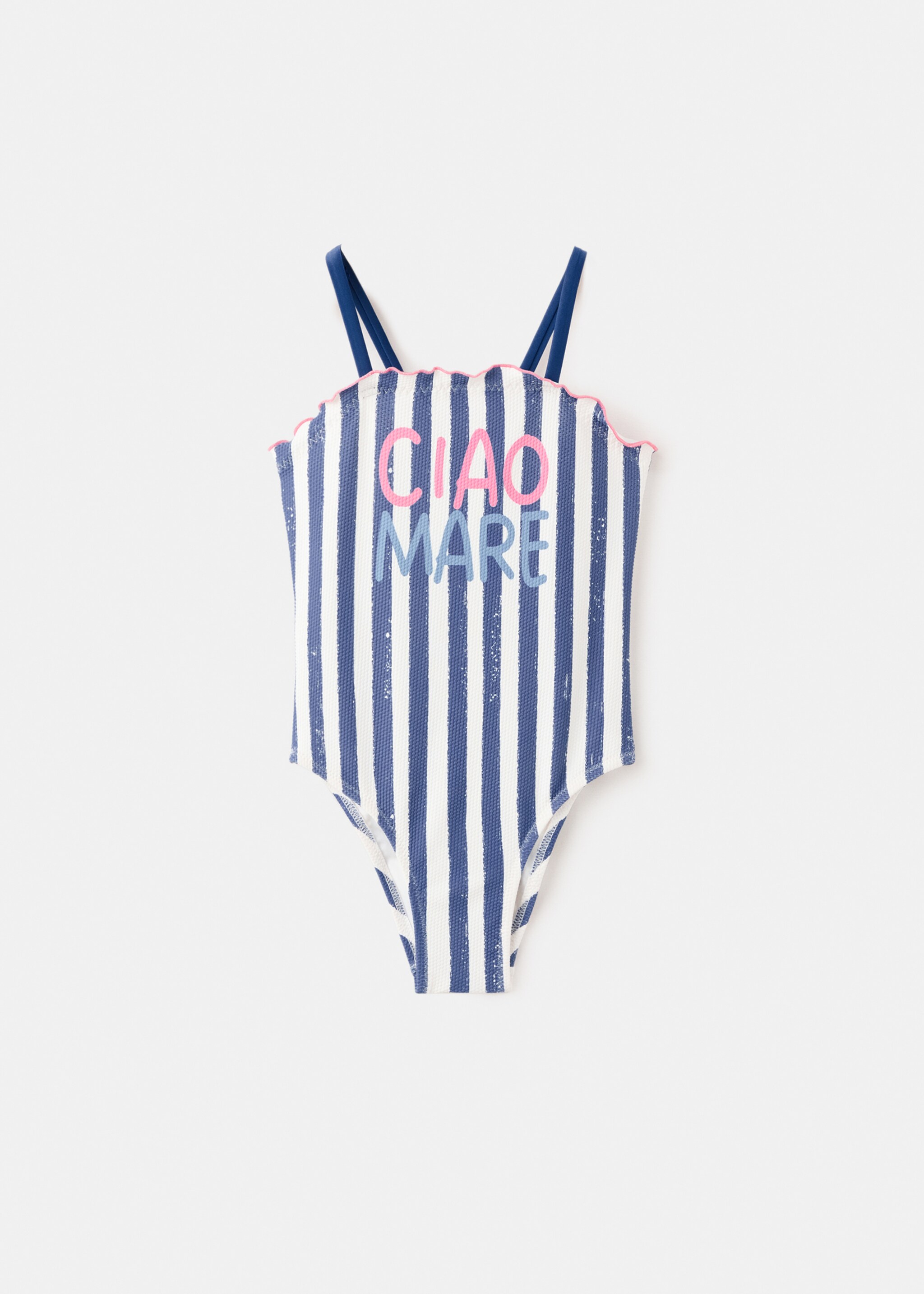 Bañador rayas texto estampado - Artículo sin modelo, Azul marino. Ref: 27027896-00.