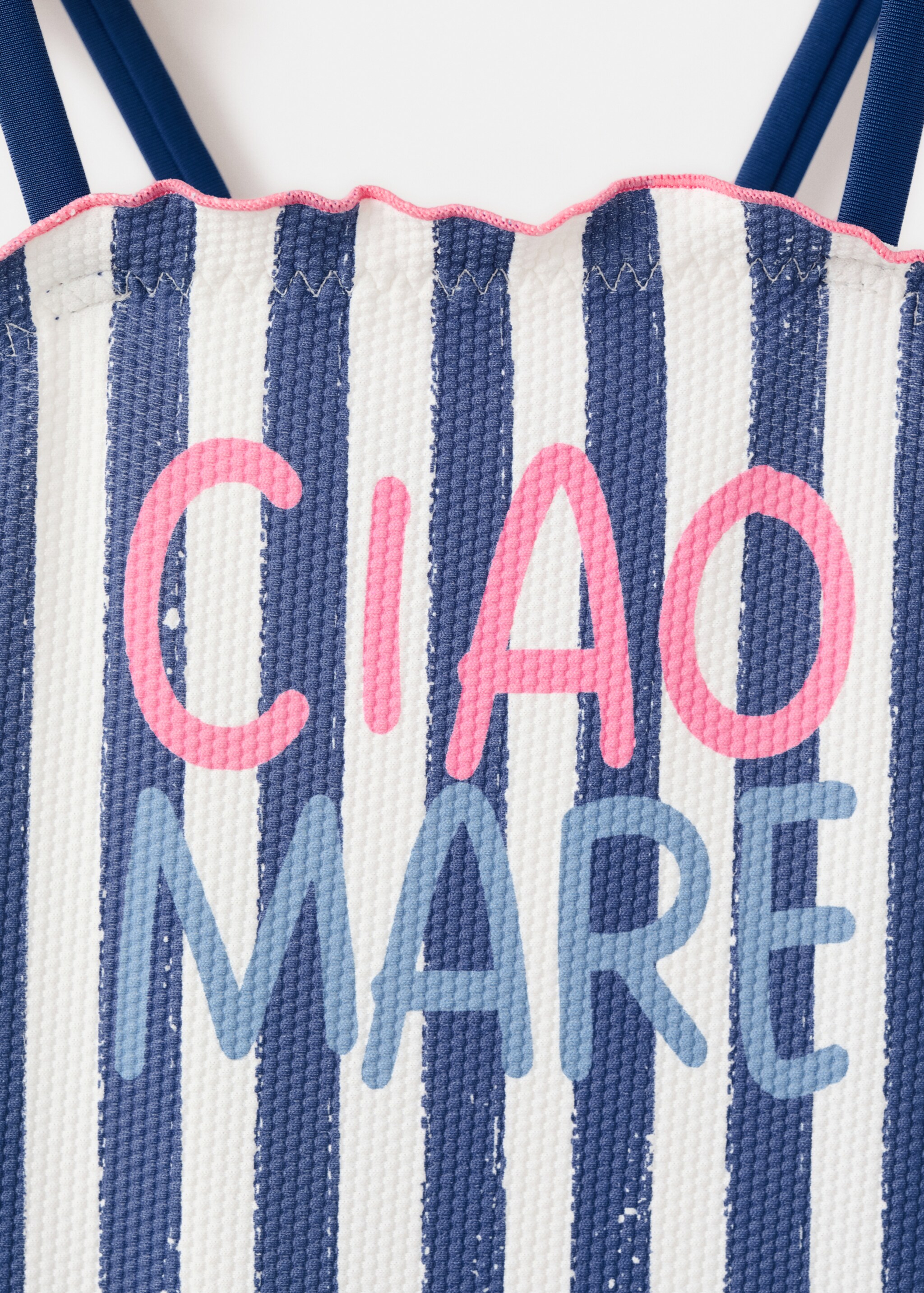 Bañador rayas texto estampado - Detalle del artículo 8, Azul marino. Ref: 27027896-00.