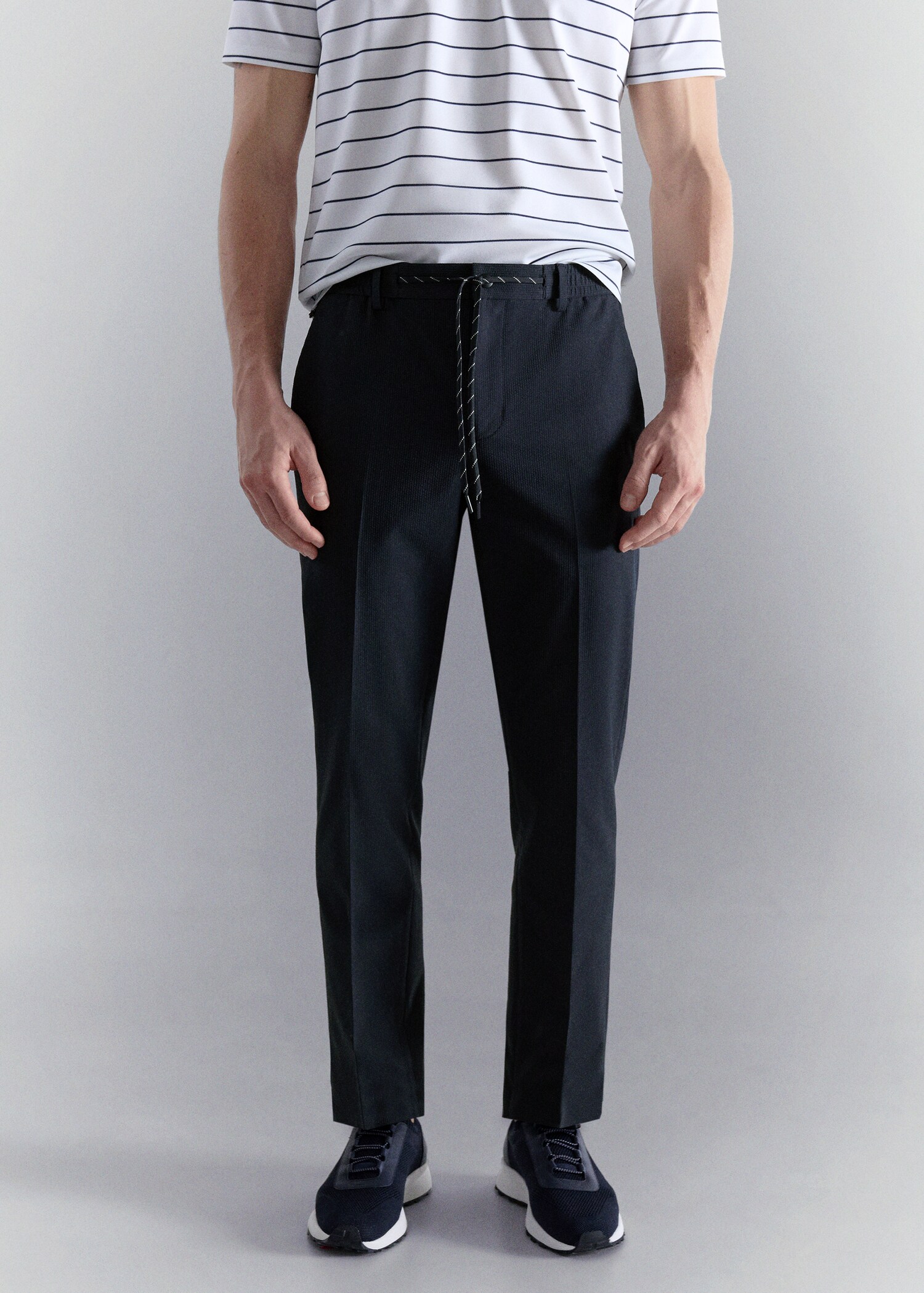 Pantalon slim-fit tissu comfort stretch - Plan moyen