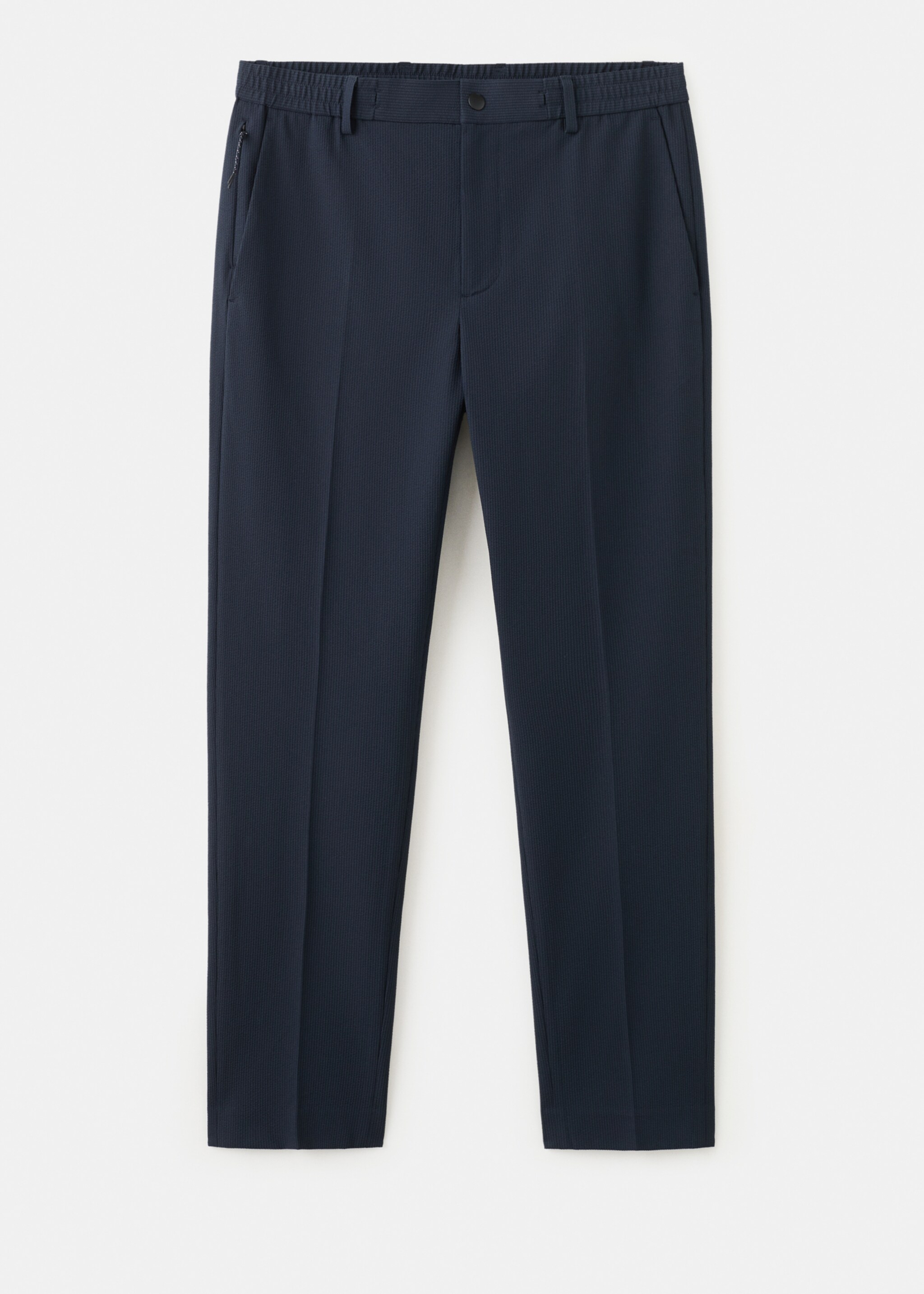 Pantalon slim-fit tissu comfort stretch - Article sans modèle, Bleu marine. Ref: 27027898-00.