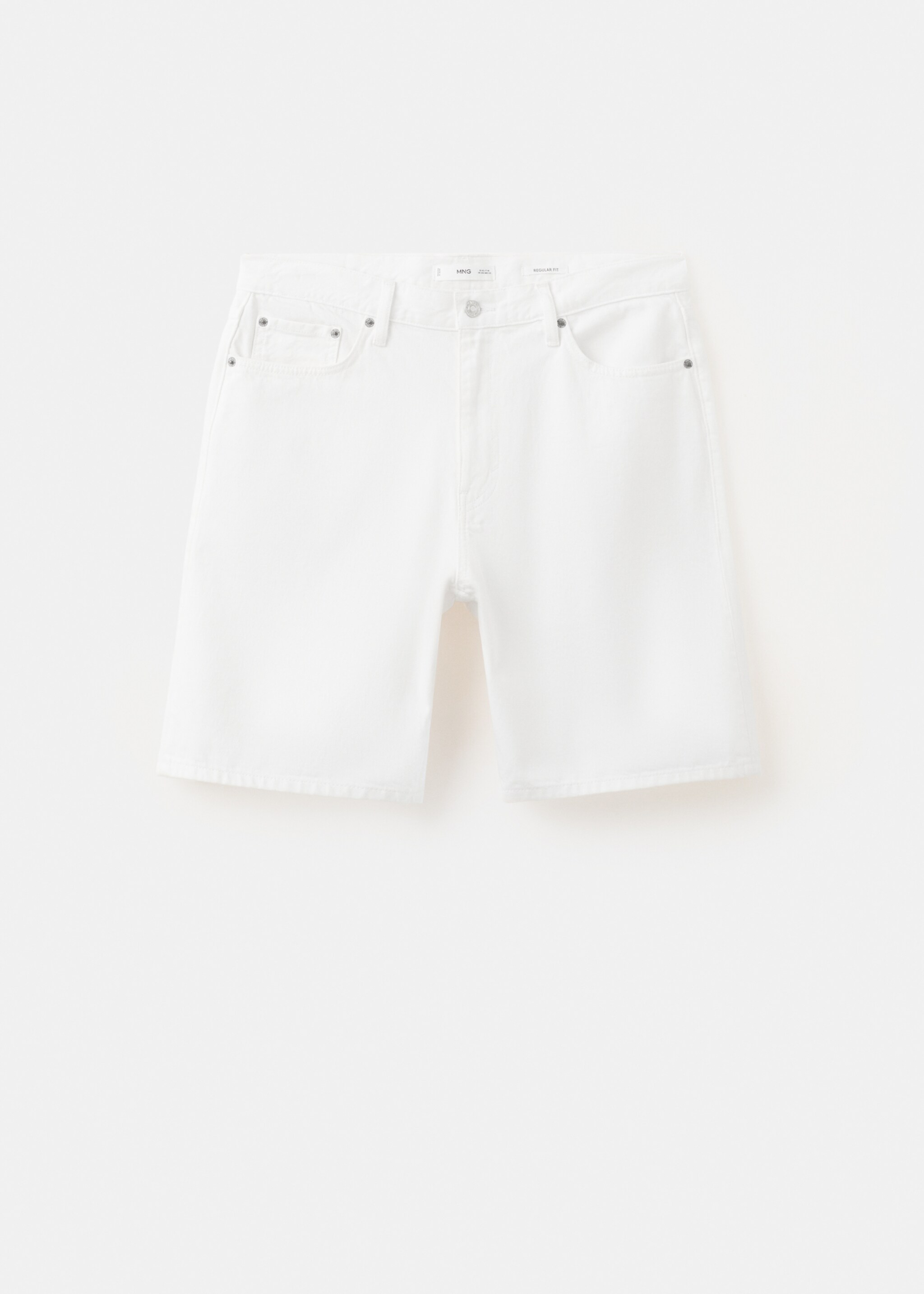 Bermuda en jean droit - Article sans modèle, Blanc cassé. Ref: 27027899-00.