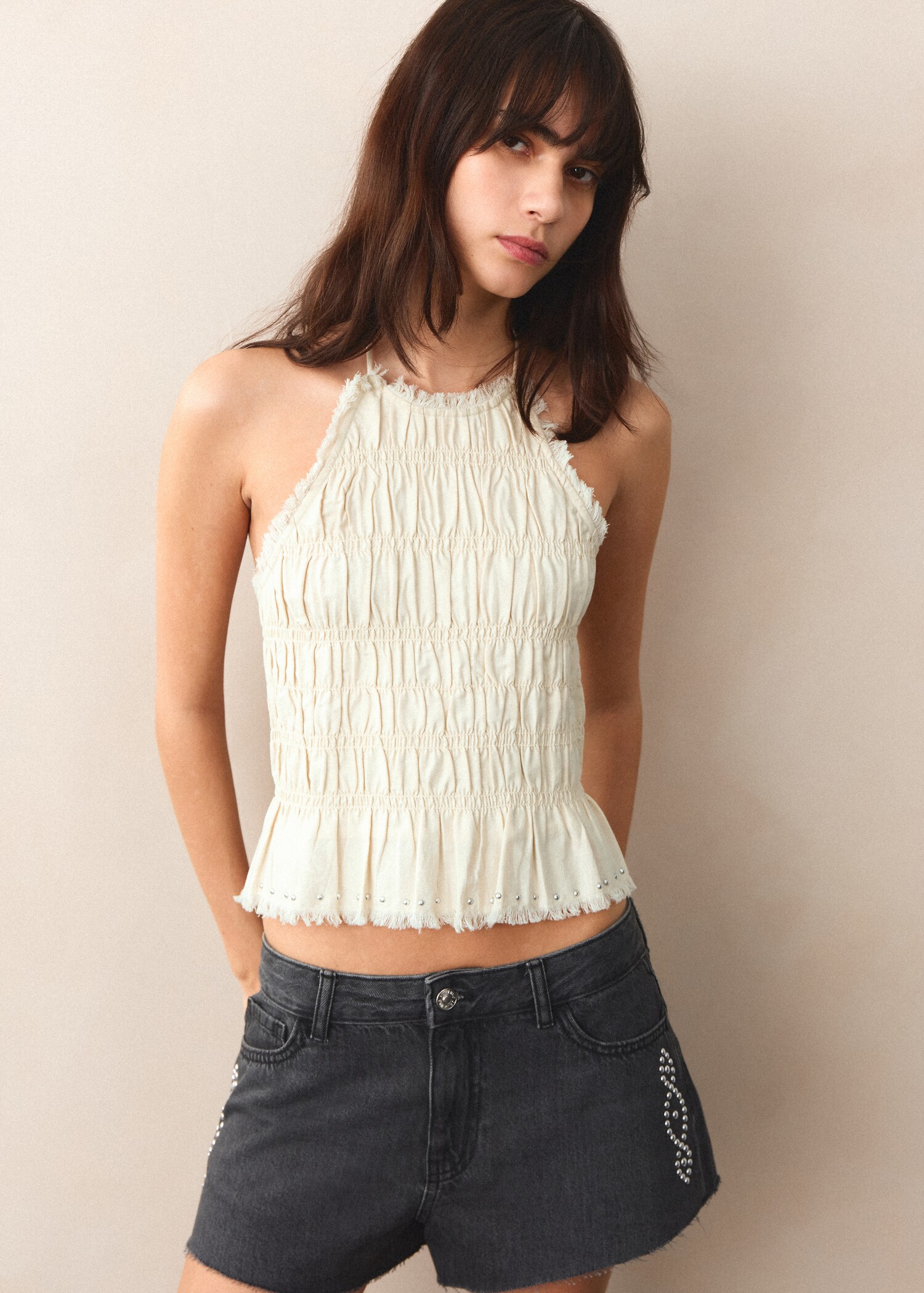 Ruched halter top - Medium plane