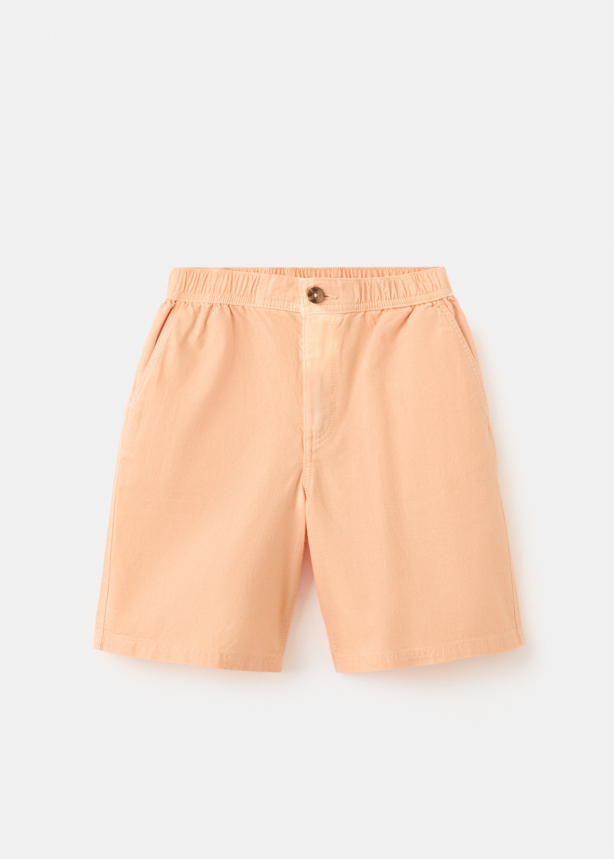 Cotton-linen blend bermuda shorts - Article without model, Peach. Ref: 27027908-00.