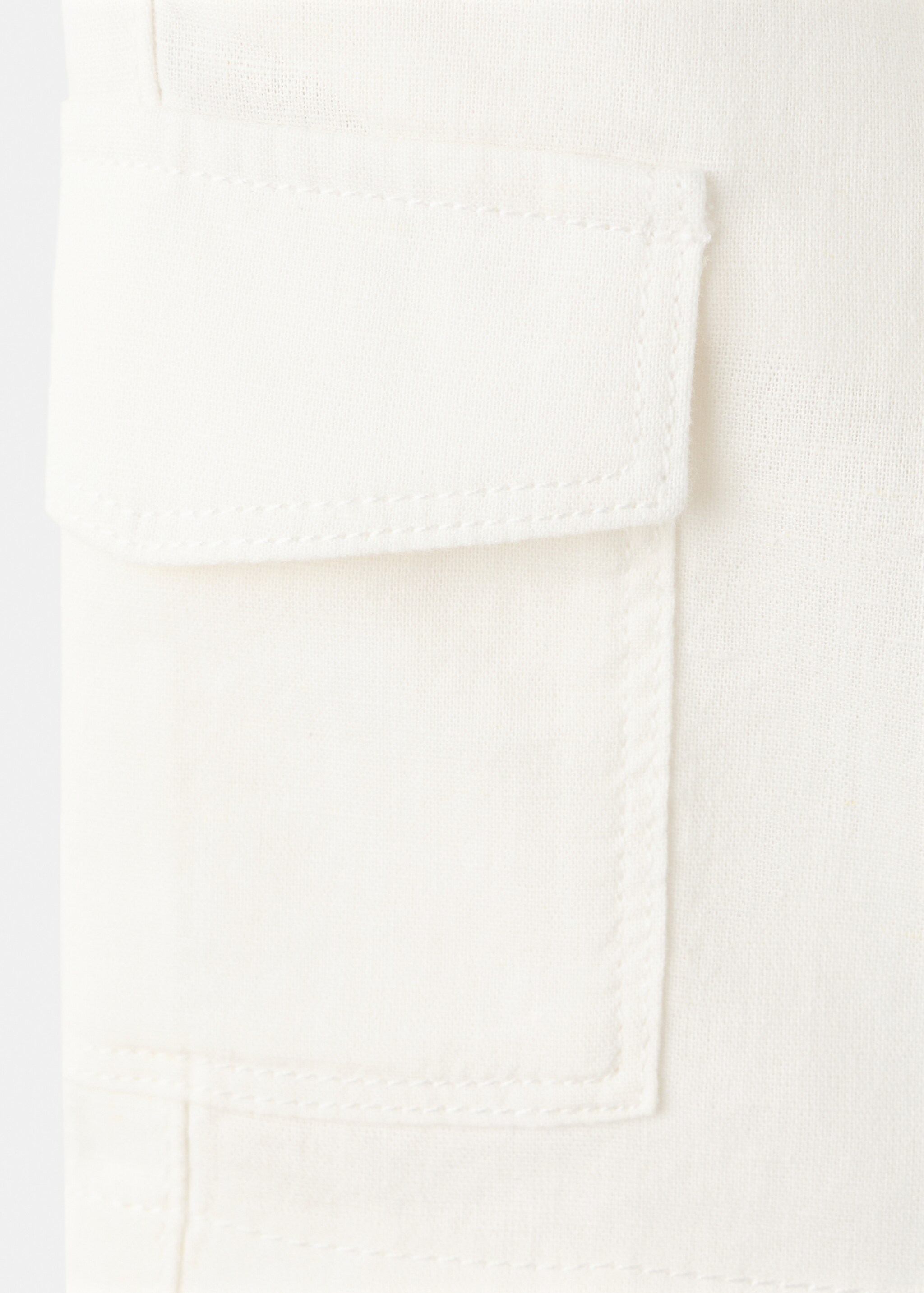 Cotton linen cargo shorts - Details of the article 0, Off White. Ref: 27027909-00.
