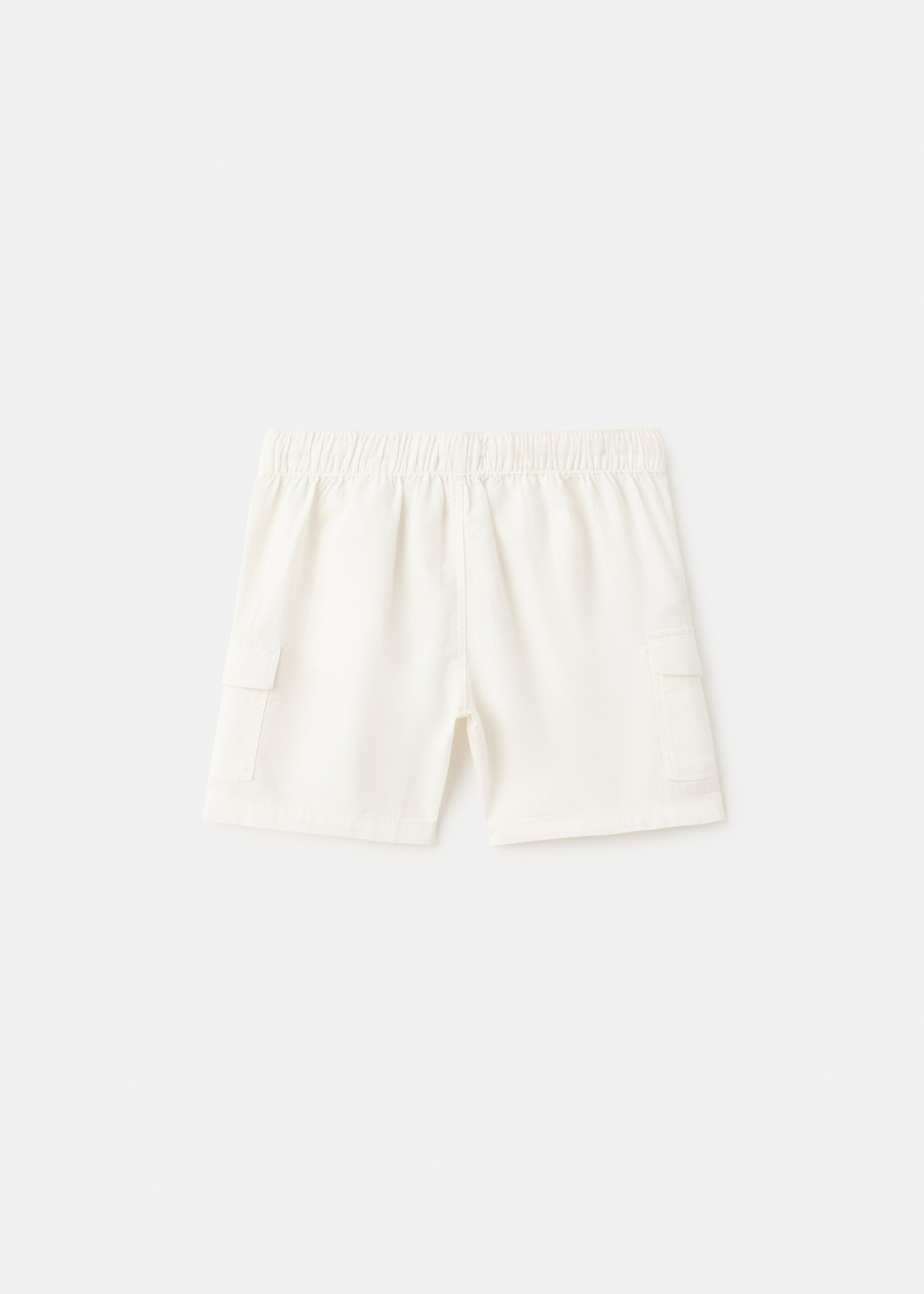 Cotton linen cargo shorts - Reverse of the article, Off White. Ref: 27027909-00.