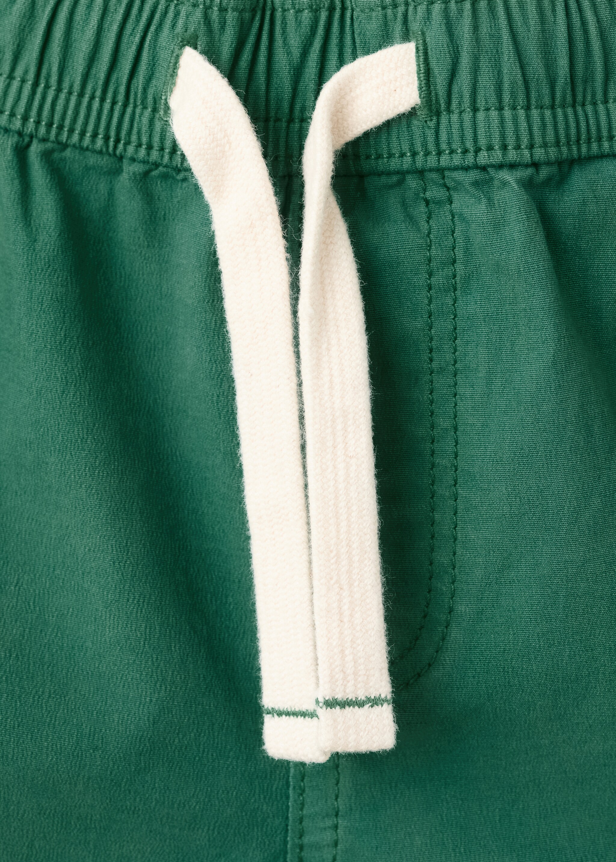 Cotton shorts with drawstring - Details of the article 8, Green. Ref: 27027910-00.