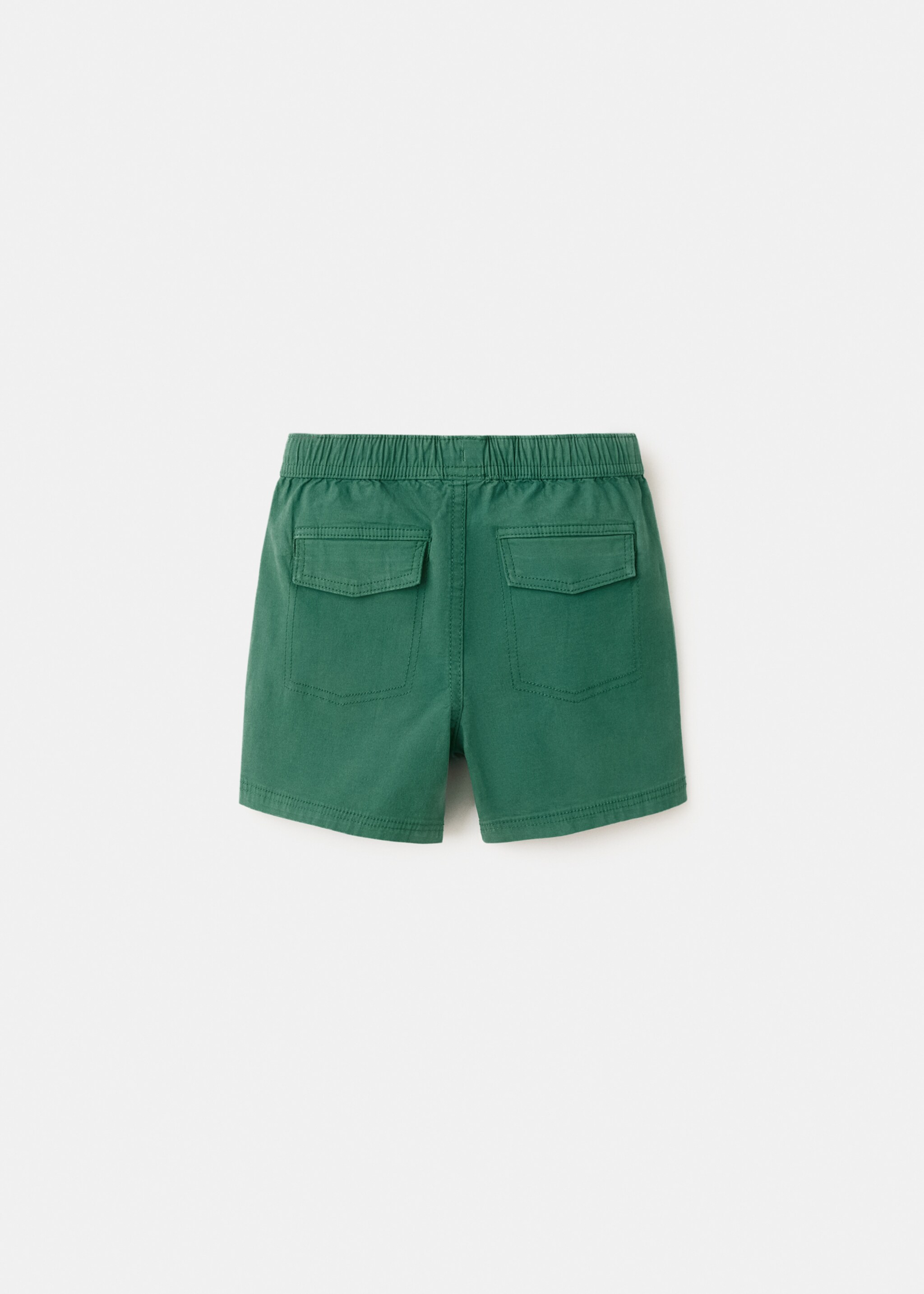 Cotton shorts with drawstring - Reverse of the article, Green. Ref: 27027910-00.