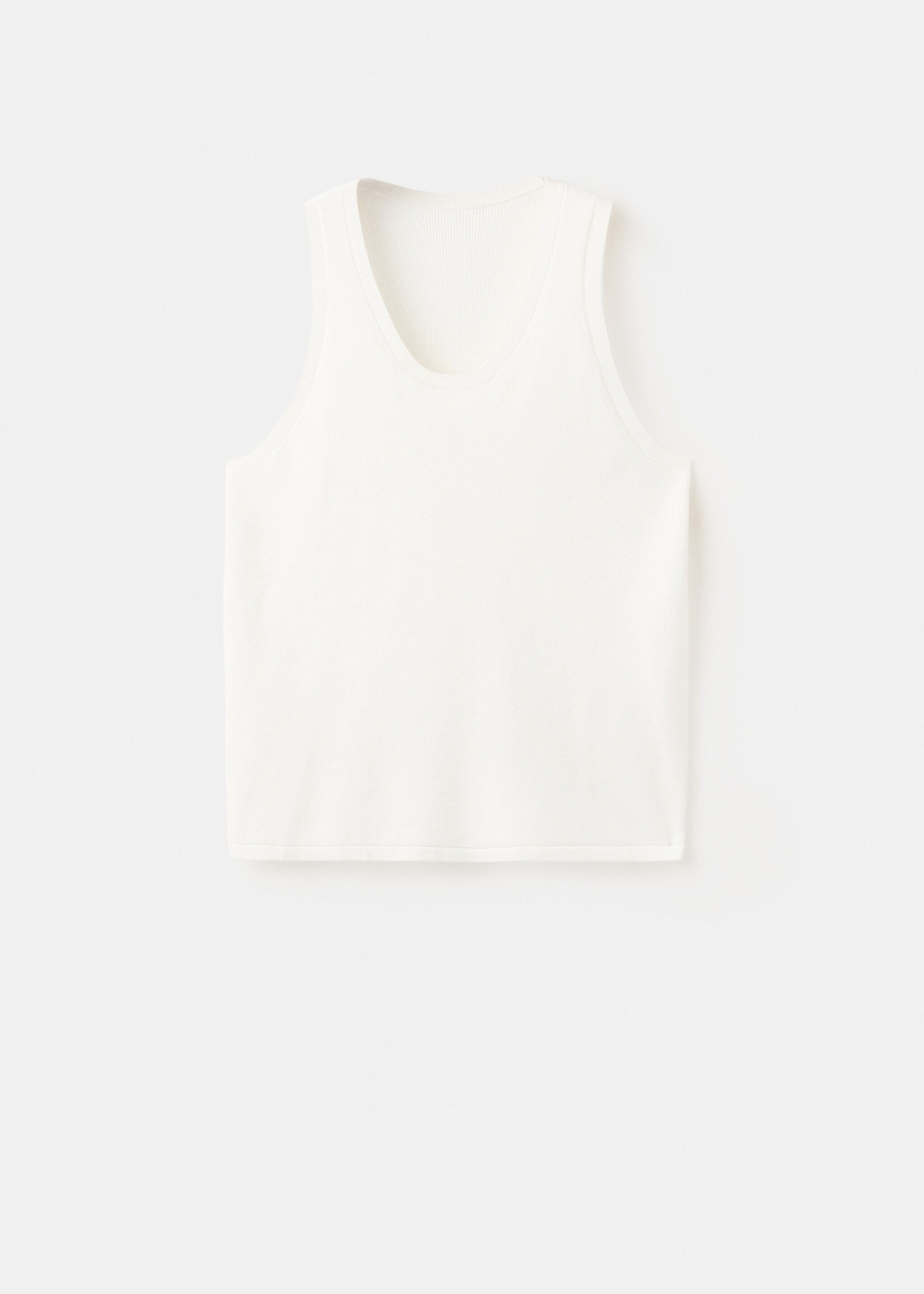 Slim-fit cotton tank top - Article without model, Off White. Ref: 27027915-00.