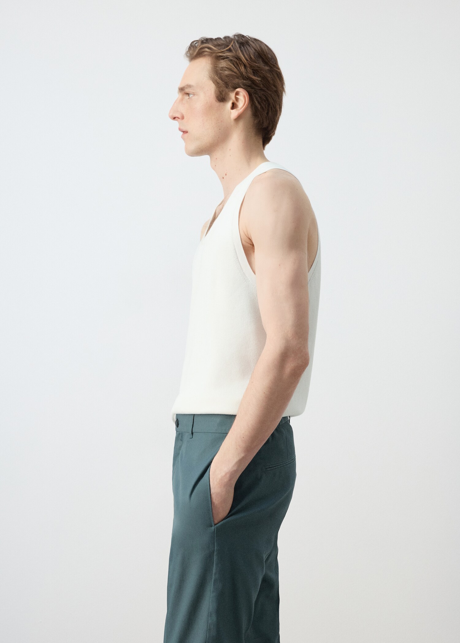 Slim-fit cotton tank top - Details of the article 2